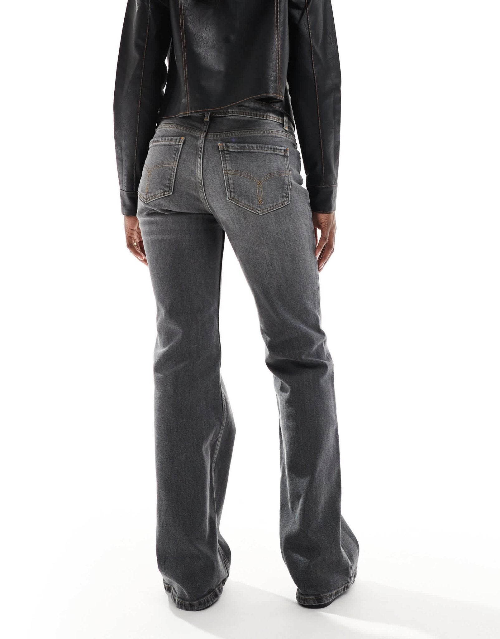 Bershka low rise flared jeans in washed grey - ASOS Sample Sale