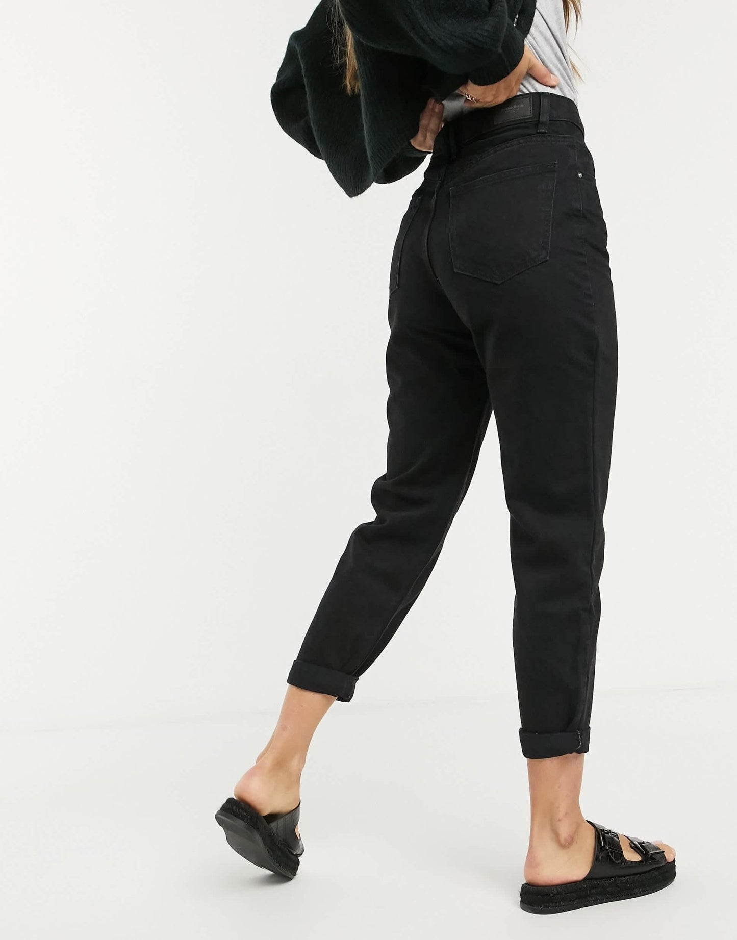 Bershka mom jean in black - ASOS Sample Sale