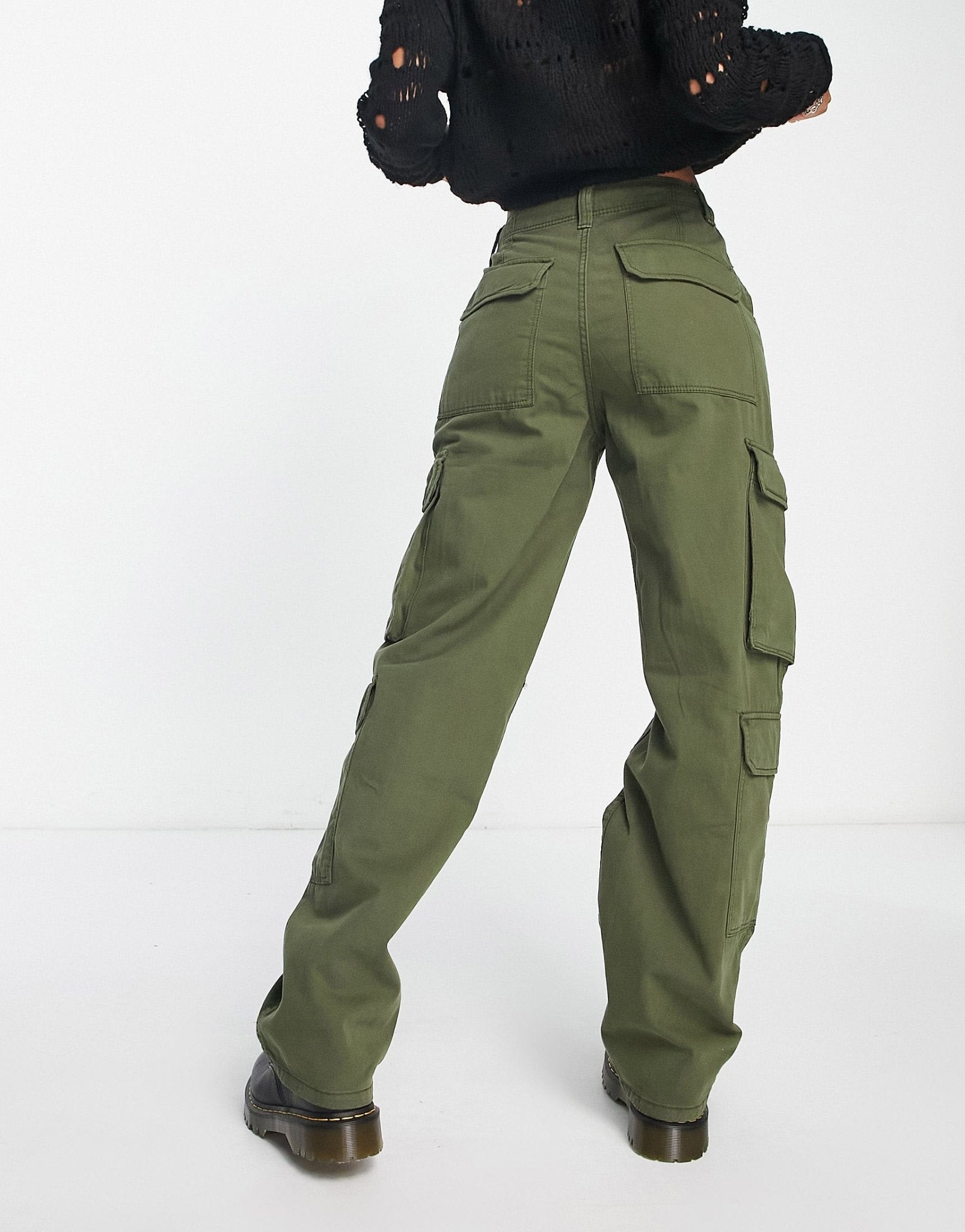 Bershka multipocket cargo trousers in light khaki - ASOS Sample Sale