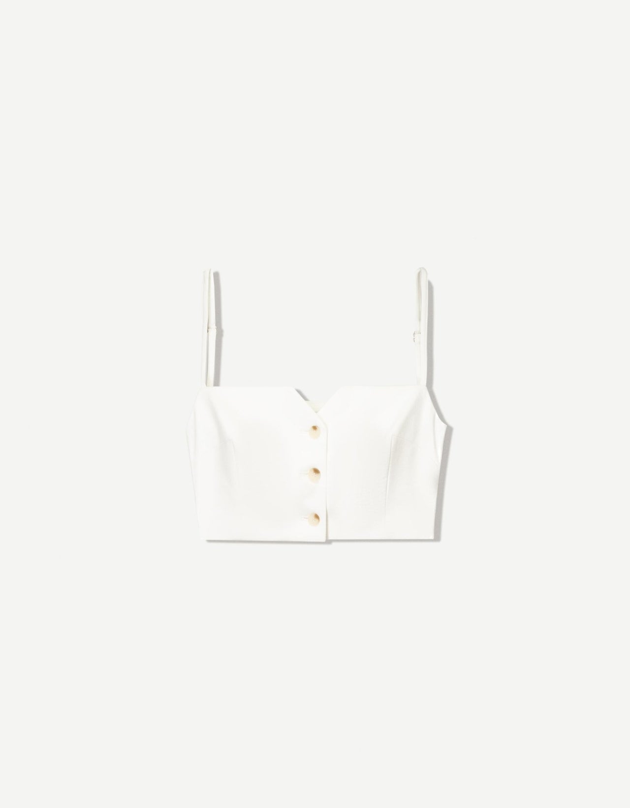 Bershka notch front tailored strappy top in ecru - ASOS Sample Sale
