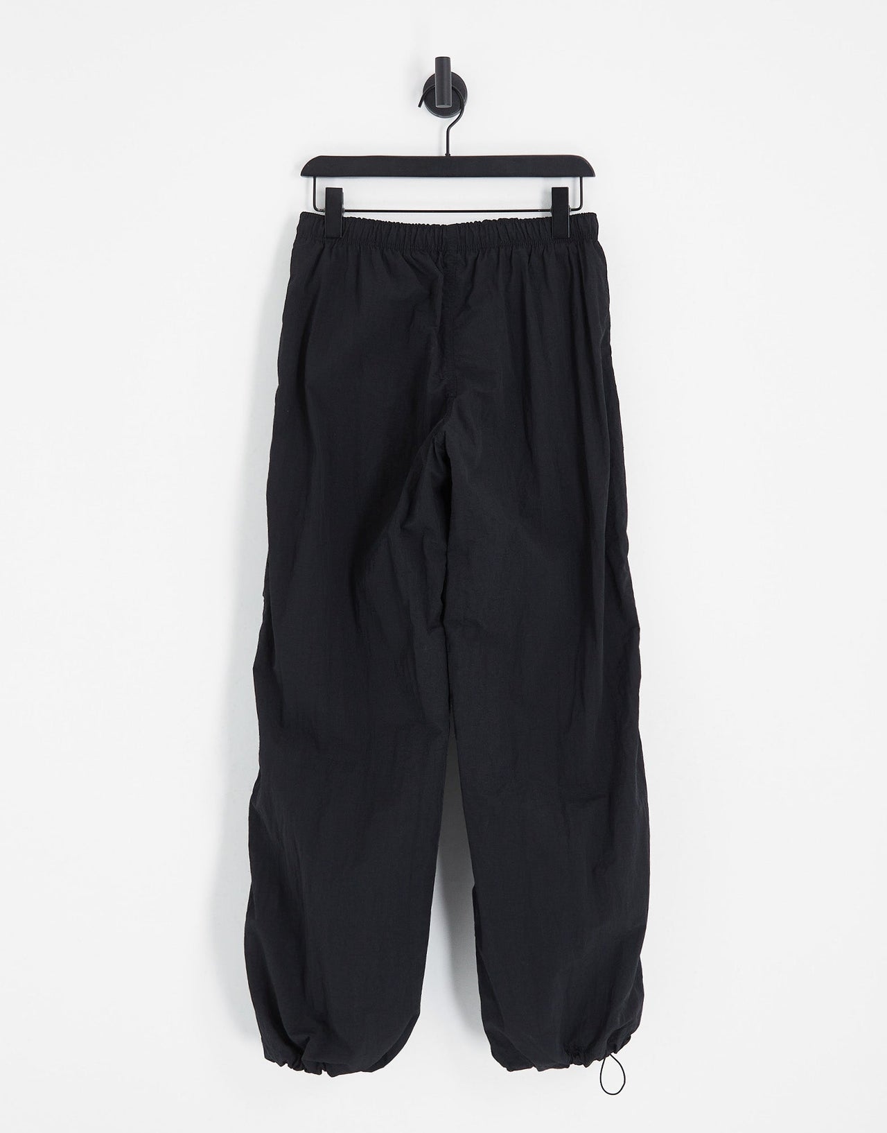 Bershka nylon parachute trouser in black - ASOS Sample Sale