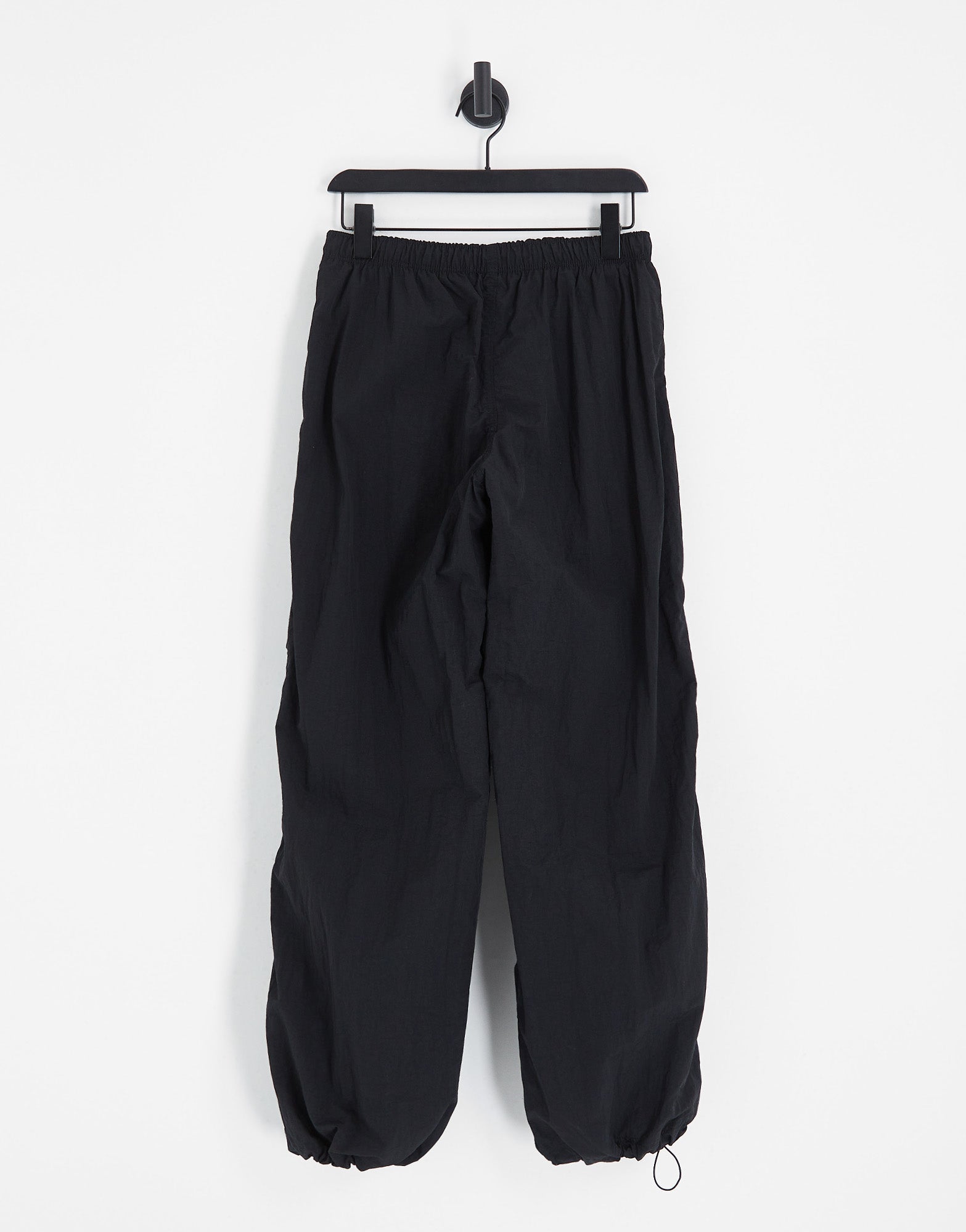 Bershka nylon parachute trouser in black - ASOS Sample Sale