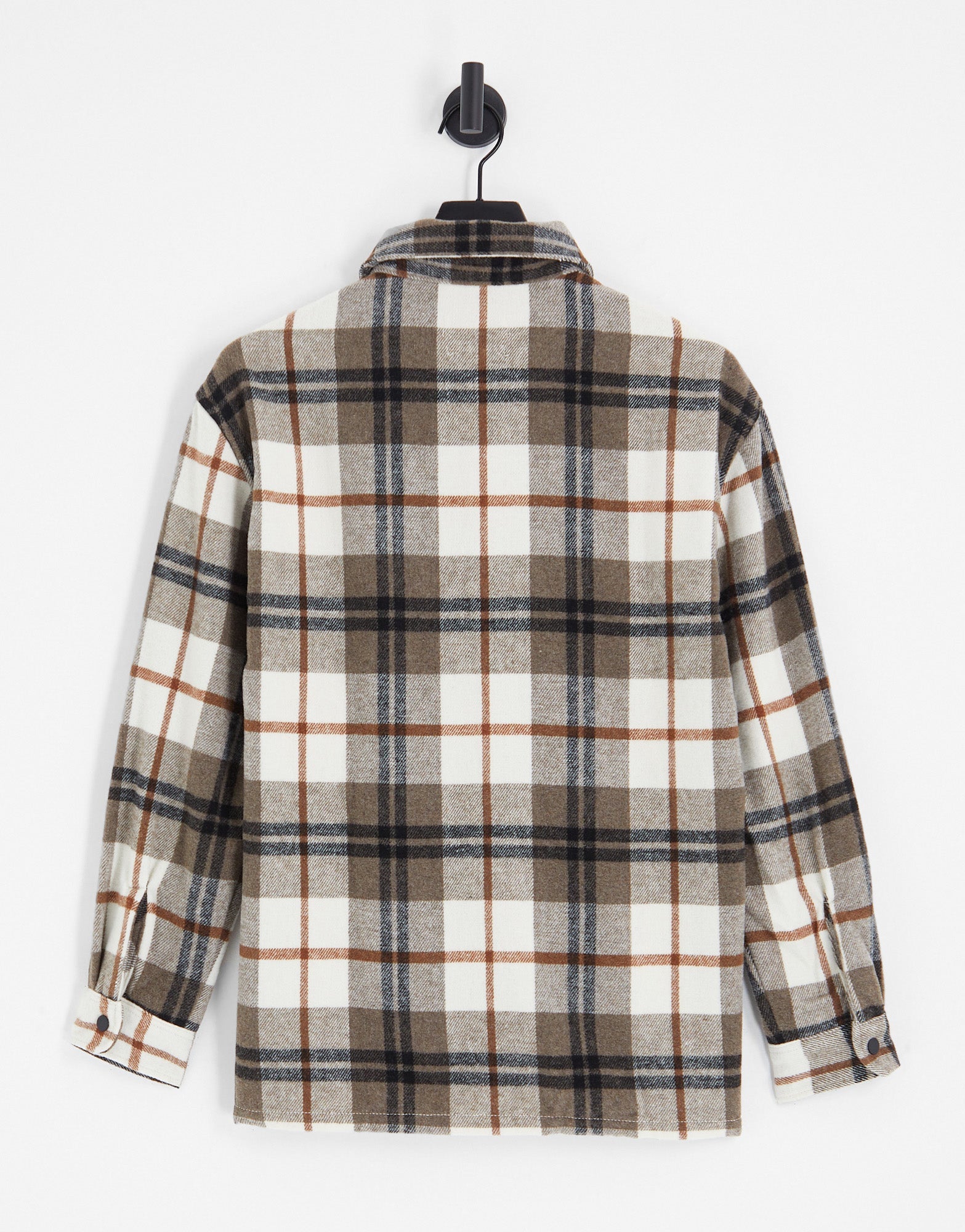 Bershka overshirt in brown check - ASOS Sample Sale