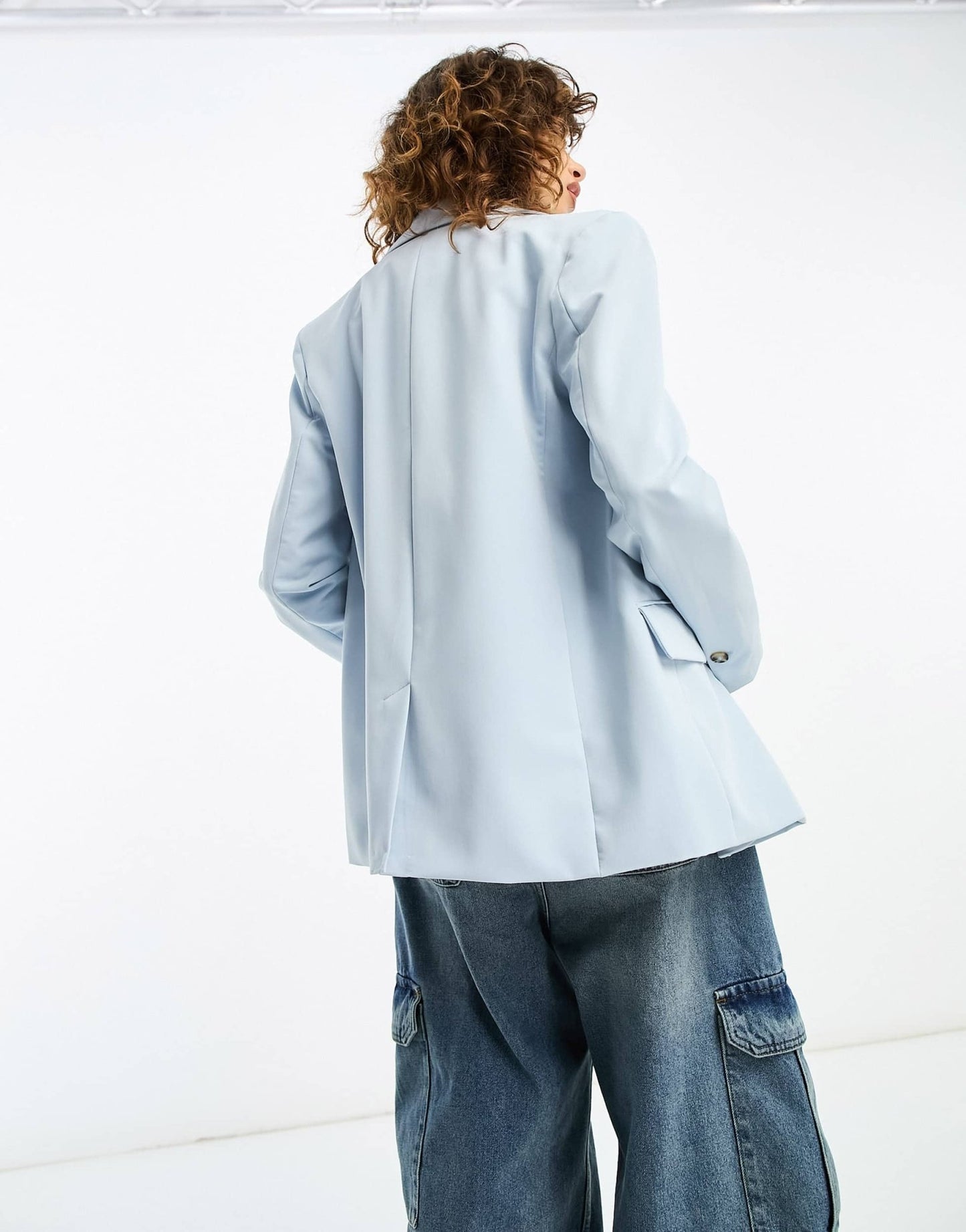 Bershka oversized blazer in pale blue - ASOS Sample Sale
