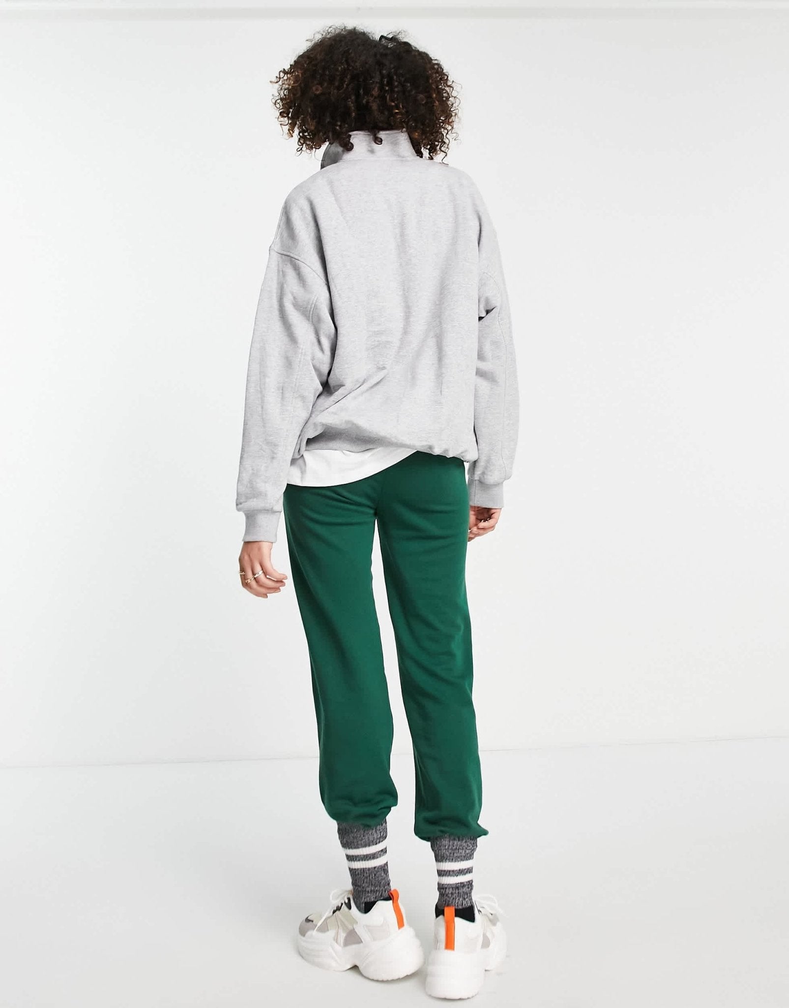 Bershka oversized half zip sweat with Vermont graphic in grey - ASOS Sample Sale