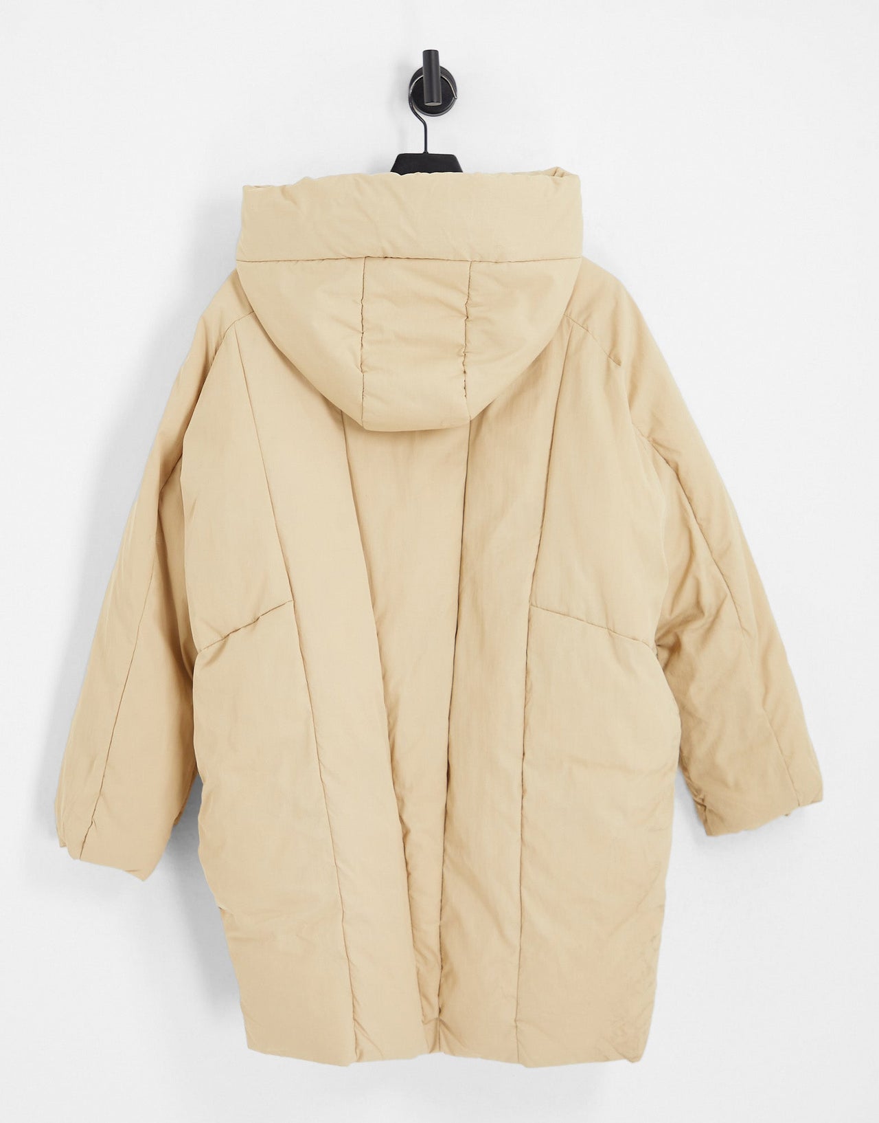 Bershka oversized long line padded coat in camel - ASOS Sample Sale