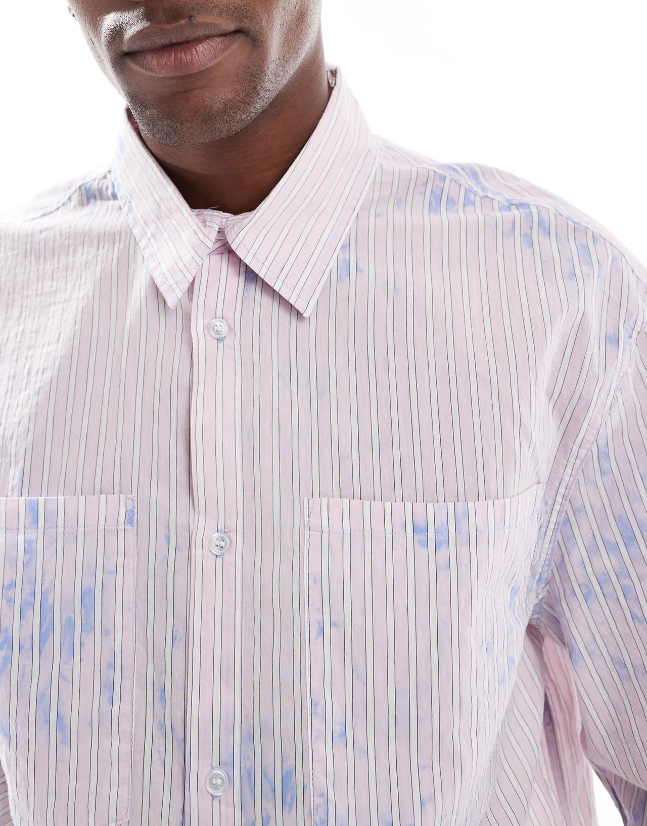 Bershka oversized striped shirt in pink - ASOS Sample Sale