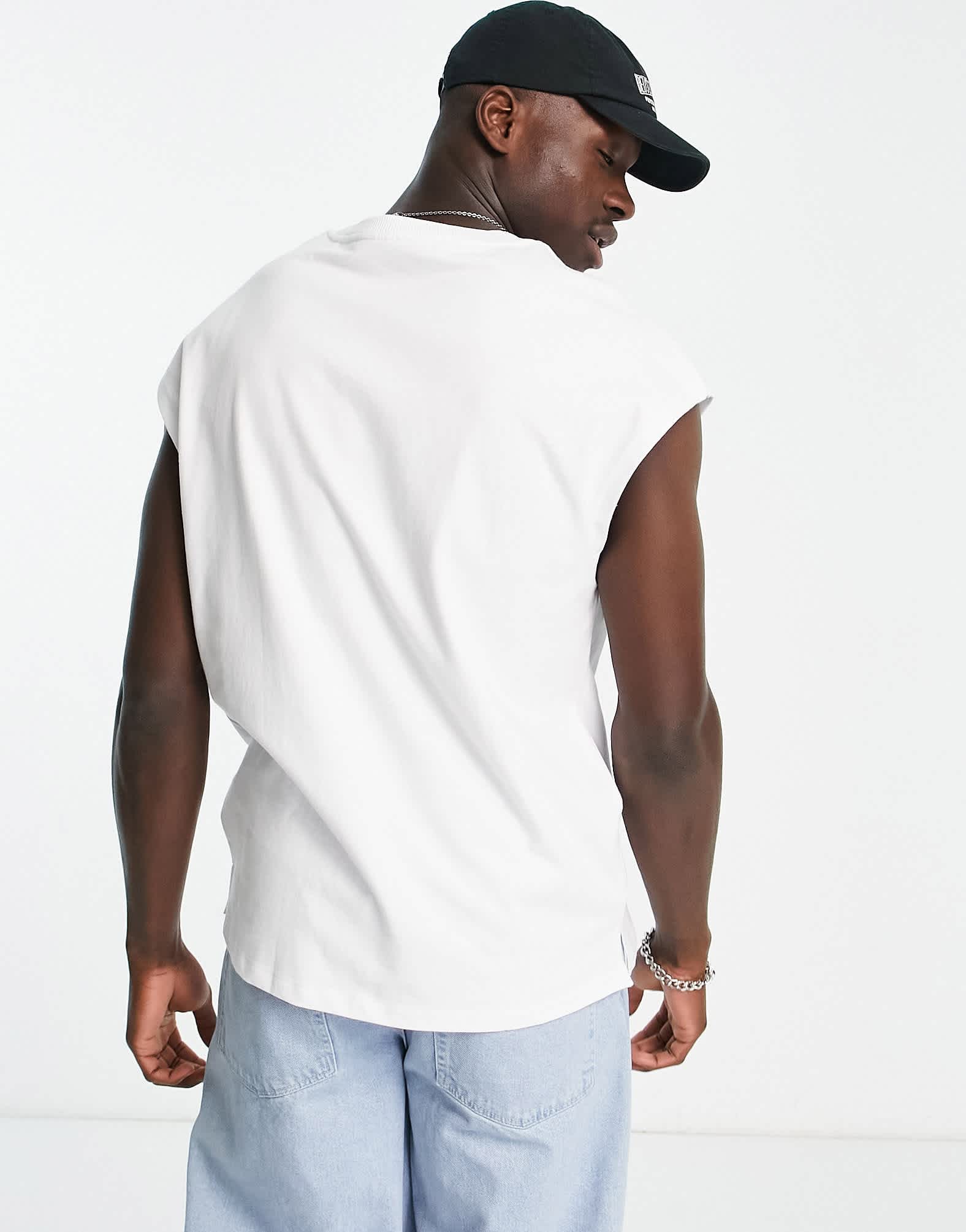 Bershka oversized vest in white - ASOS Sample Sale