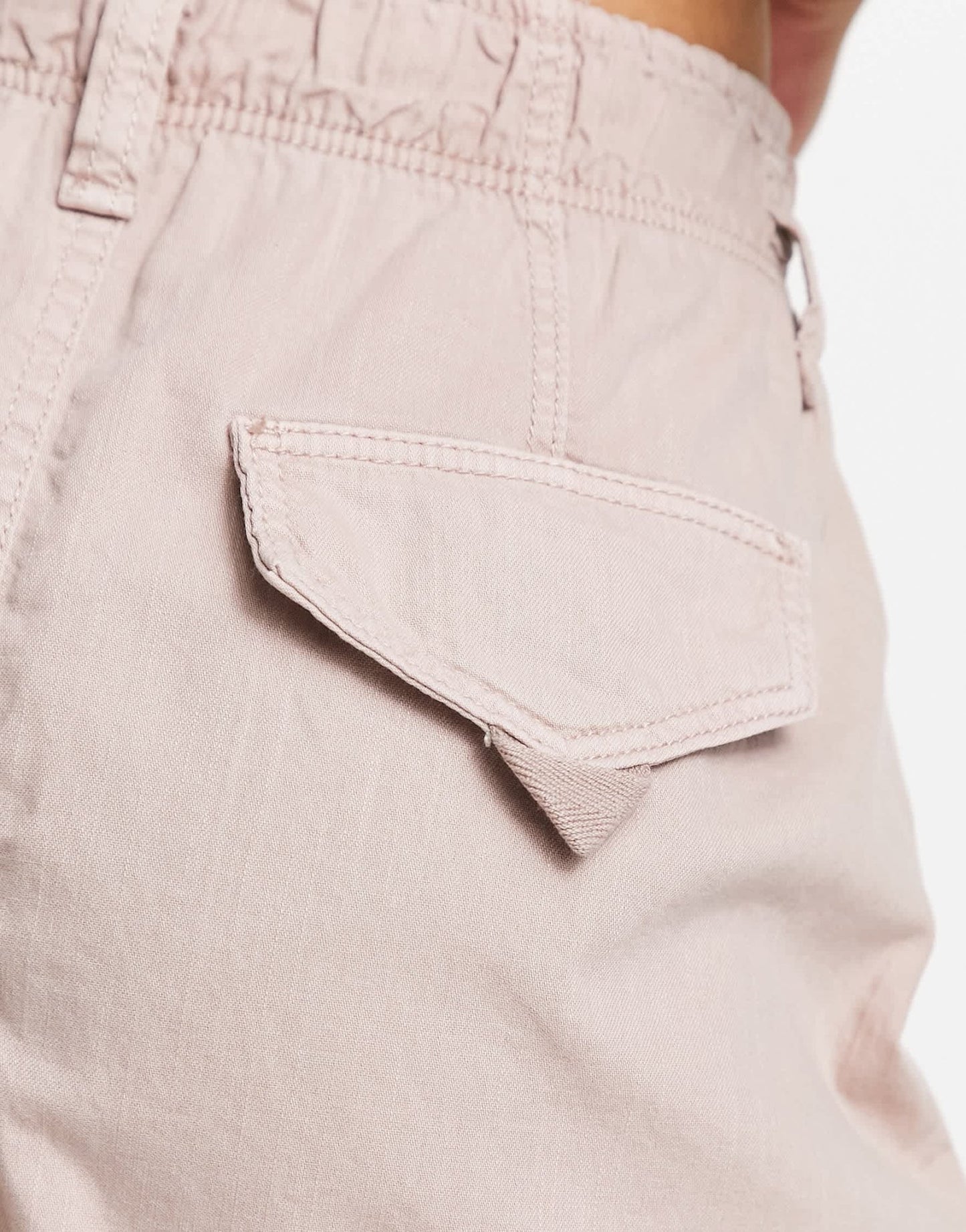 Bershka paperbag waist shorts in light pink - ASOS Sample Sale