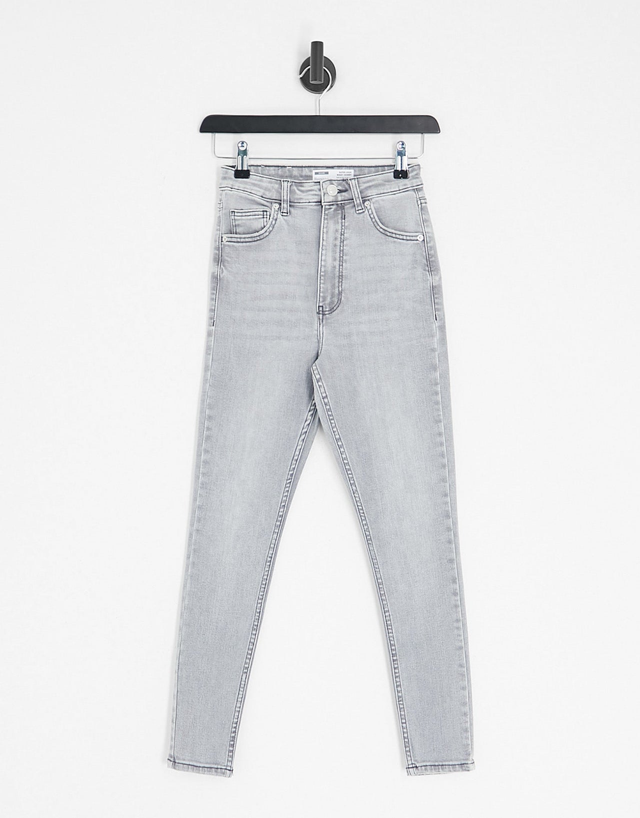 Bershka Petite high waist ankle length skinny jean in grey - ASOS Sample Sale