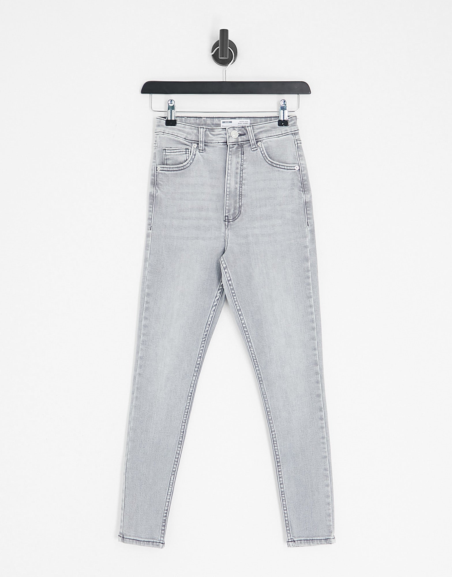Bershka Petite high waist ankle length skinny jean in grey - ASOS Sample Sale