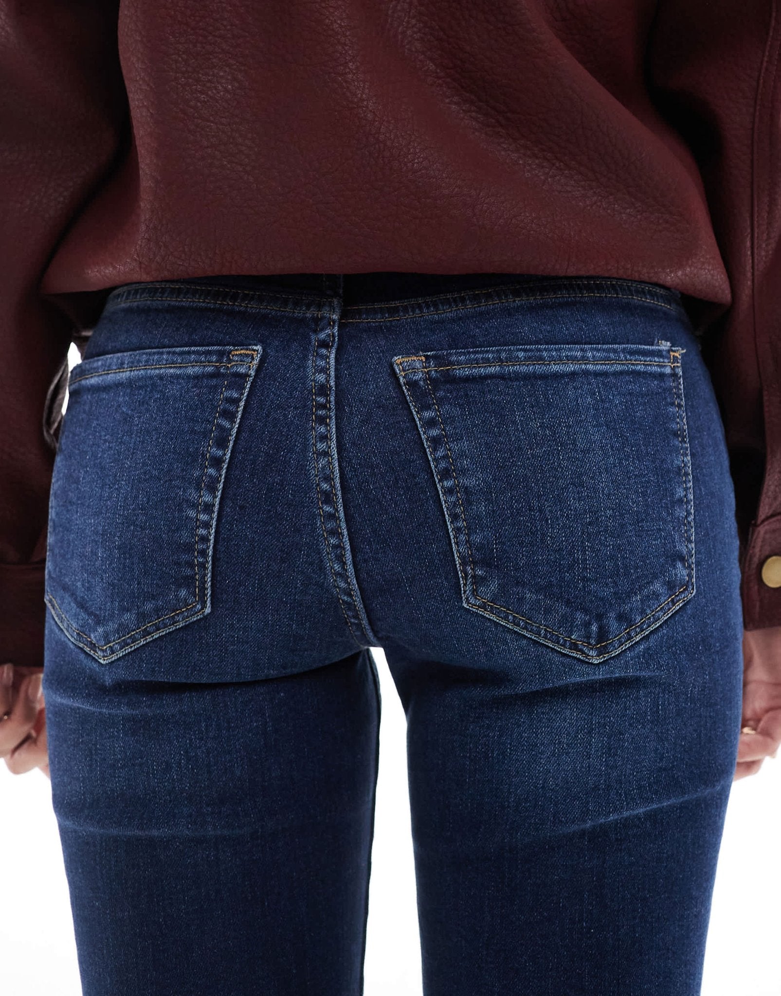 Bershka Petite high waisted flared jeans in dark wash - ASOS Sample Sale