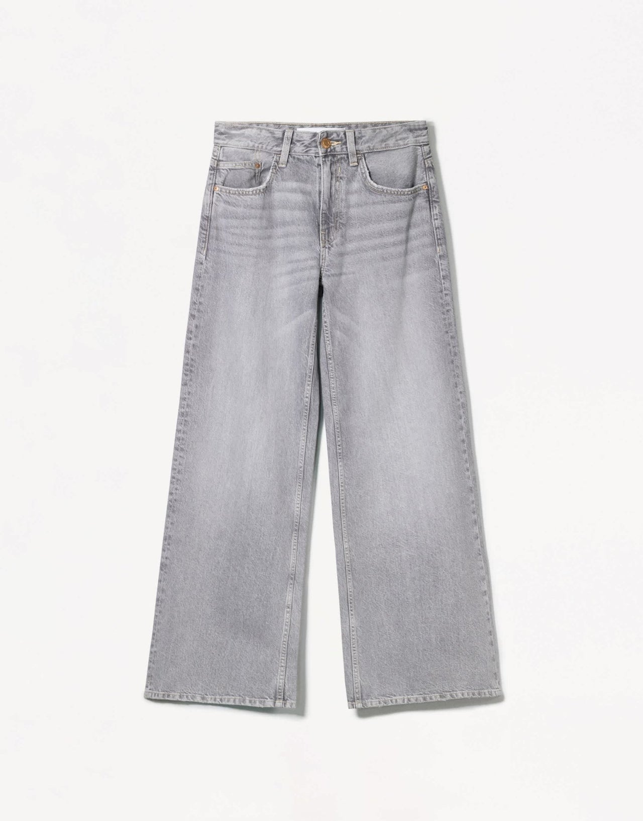 Bershka petite high waisted wide leg jeans in grey - ASOS Sample Sale