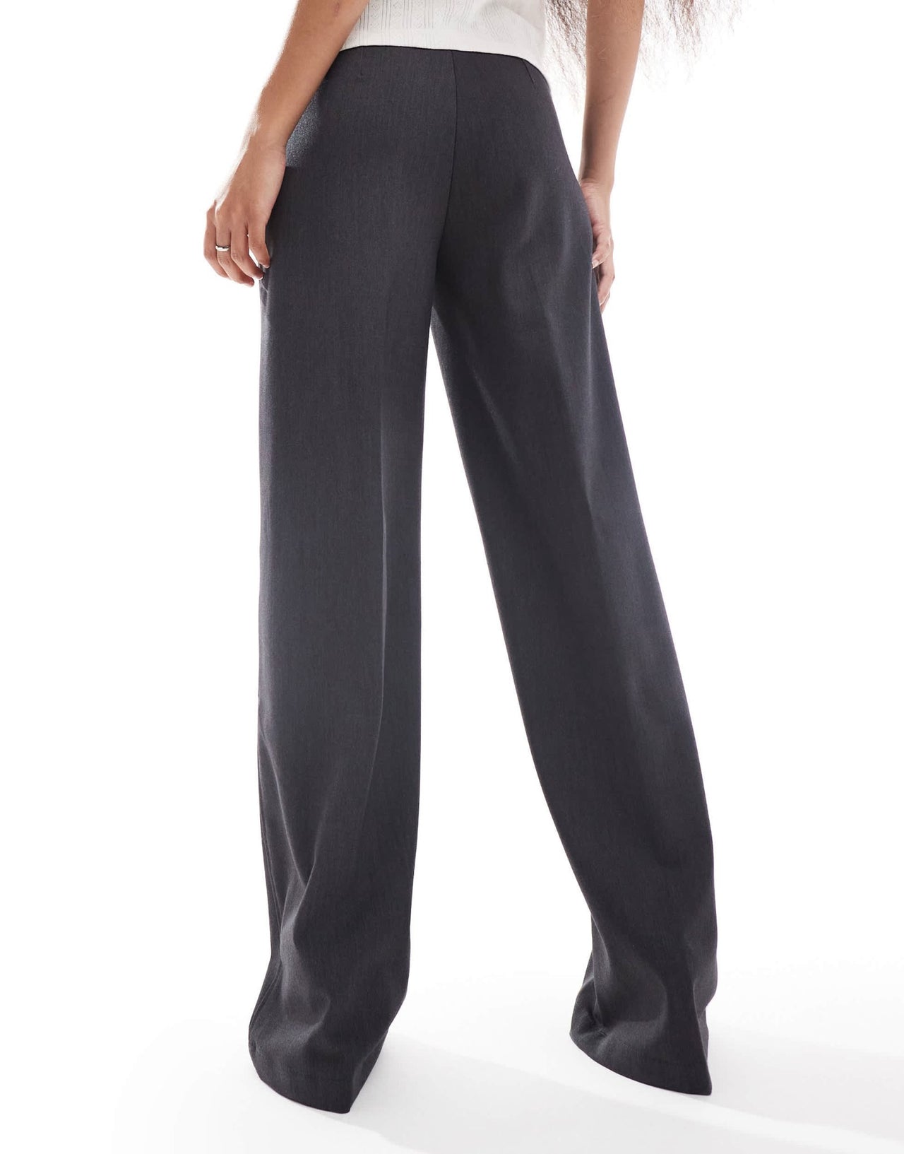 Bershka Petite tailored trouser in slate grey - ASOS Sample Sale