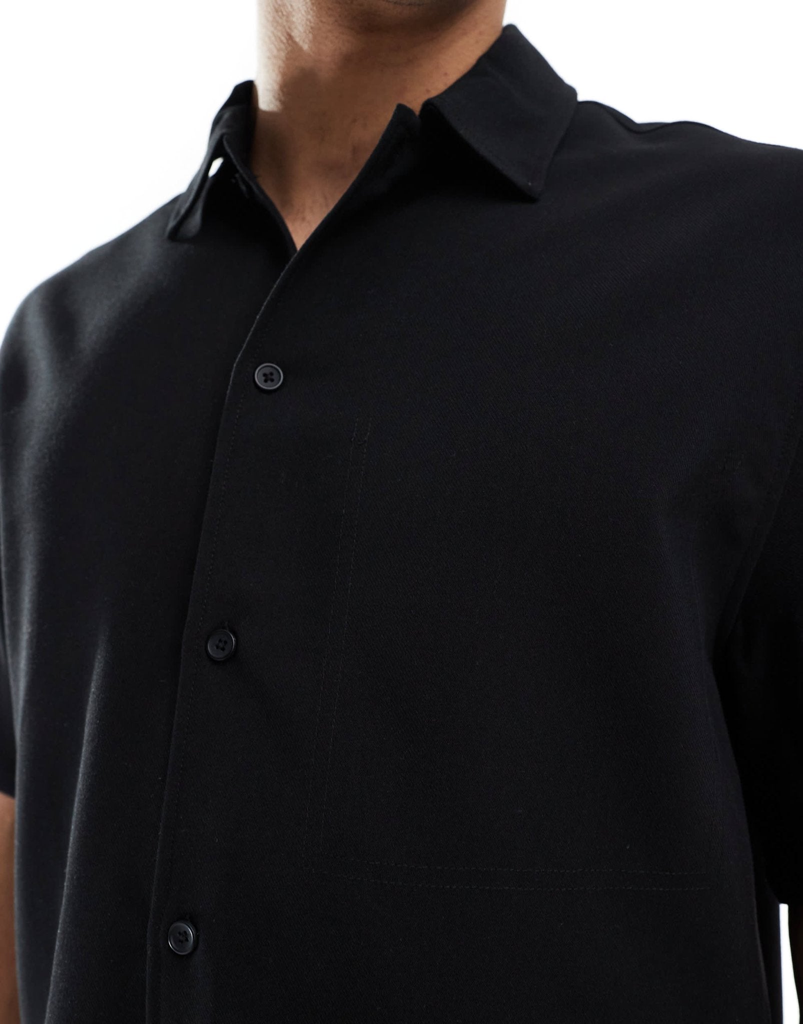 Bershka premium shirt co - ord in black - ASOS Sample Sale
