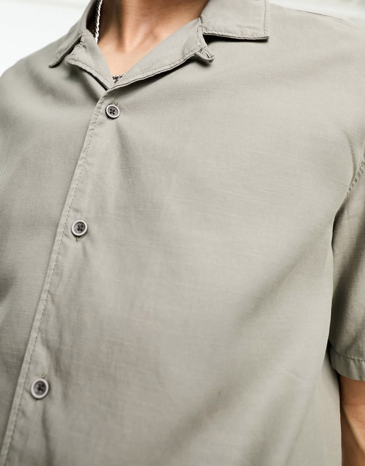 Bershka rustic relaxed shirt in sage - ASOS Sample Sale