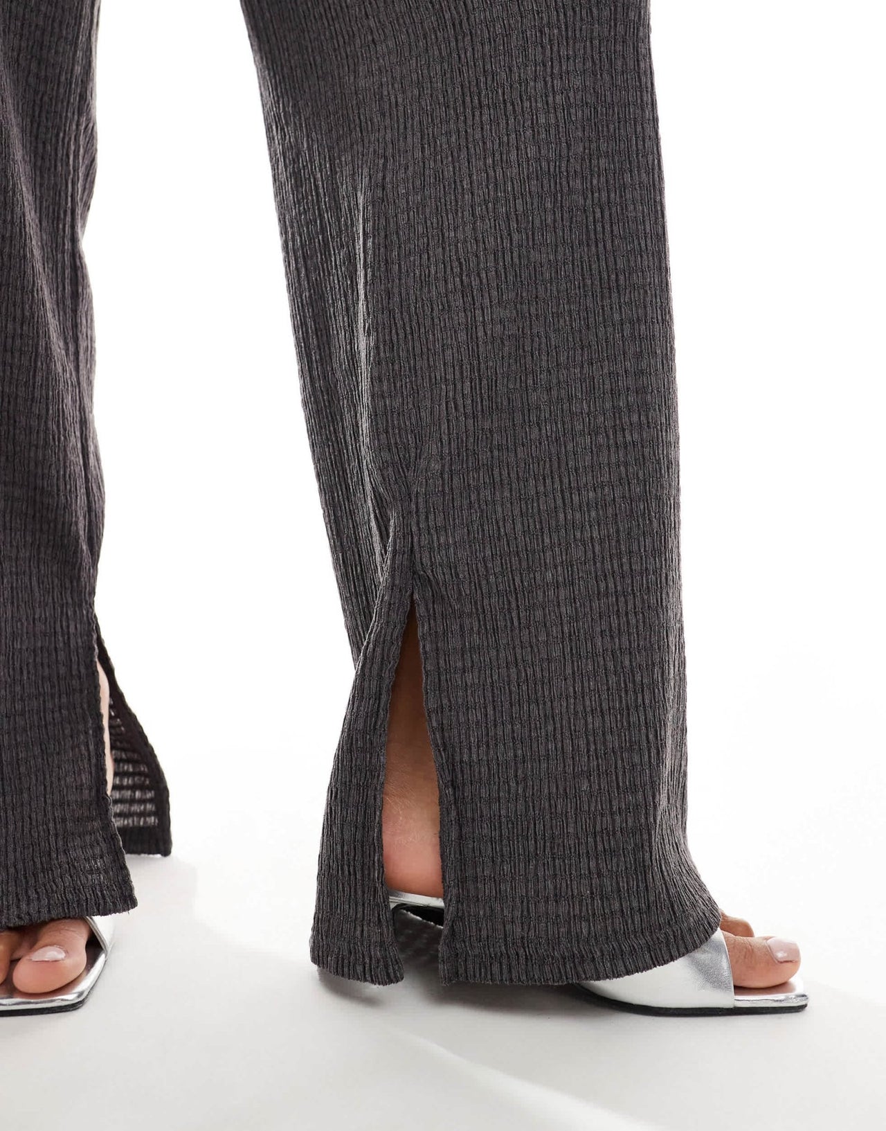 Bershka shirred flared trousers co - ord in charcoal - ASOS Sample Sale