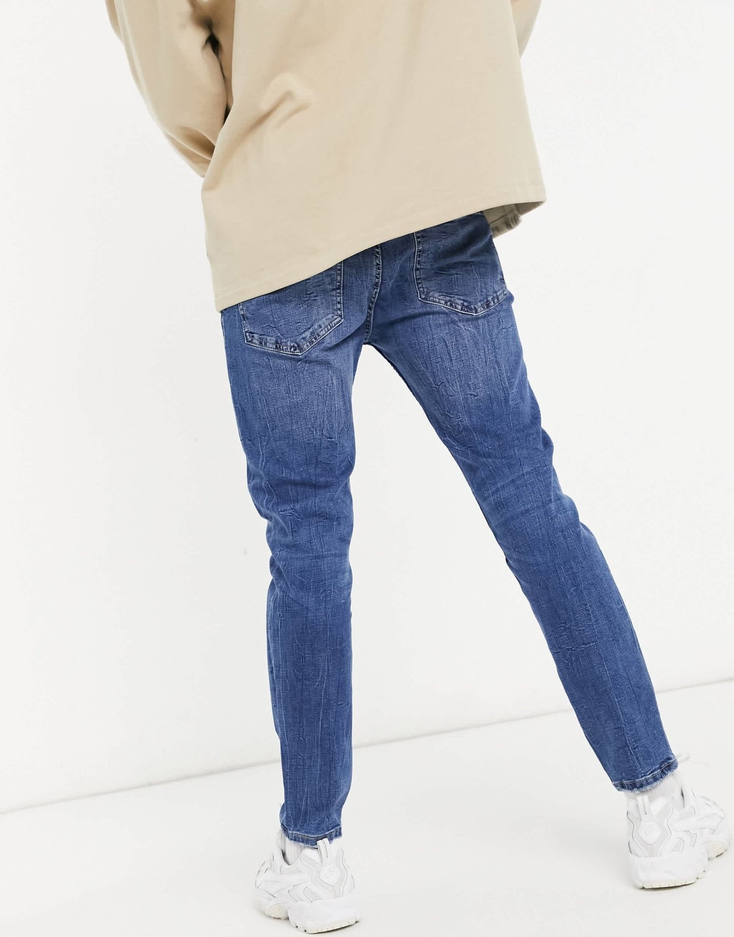Bershka skinny fit jeans in mid blue - ASOS Sample Sale