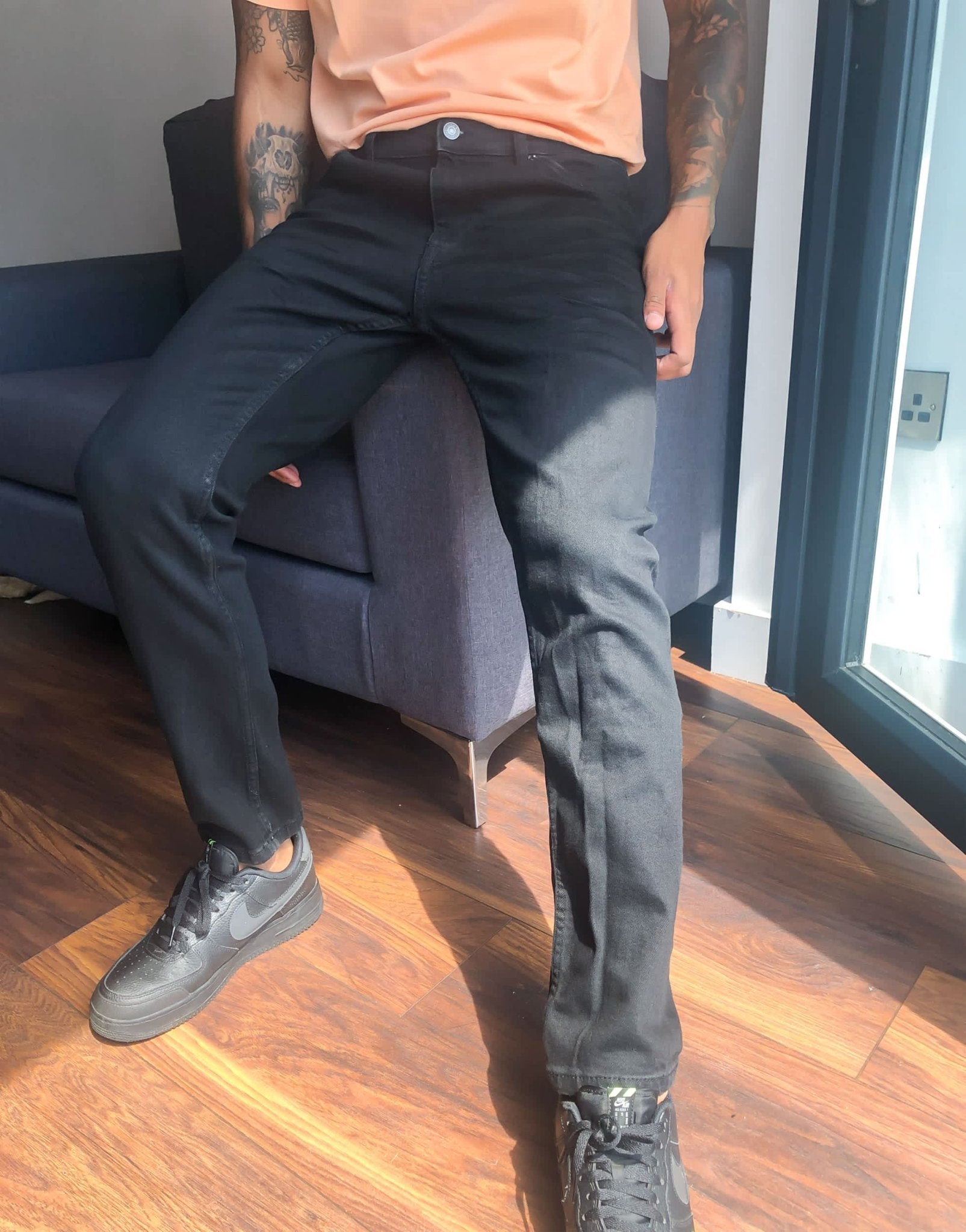Bershka slim fit jeans in black - ASOS Sample Sale