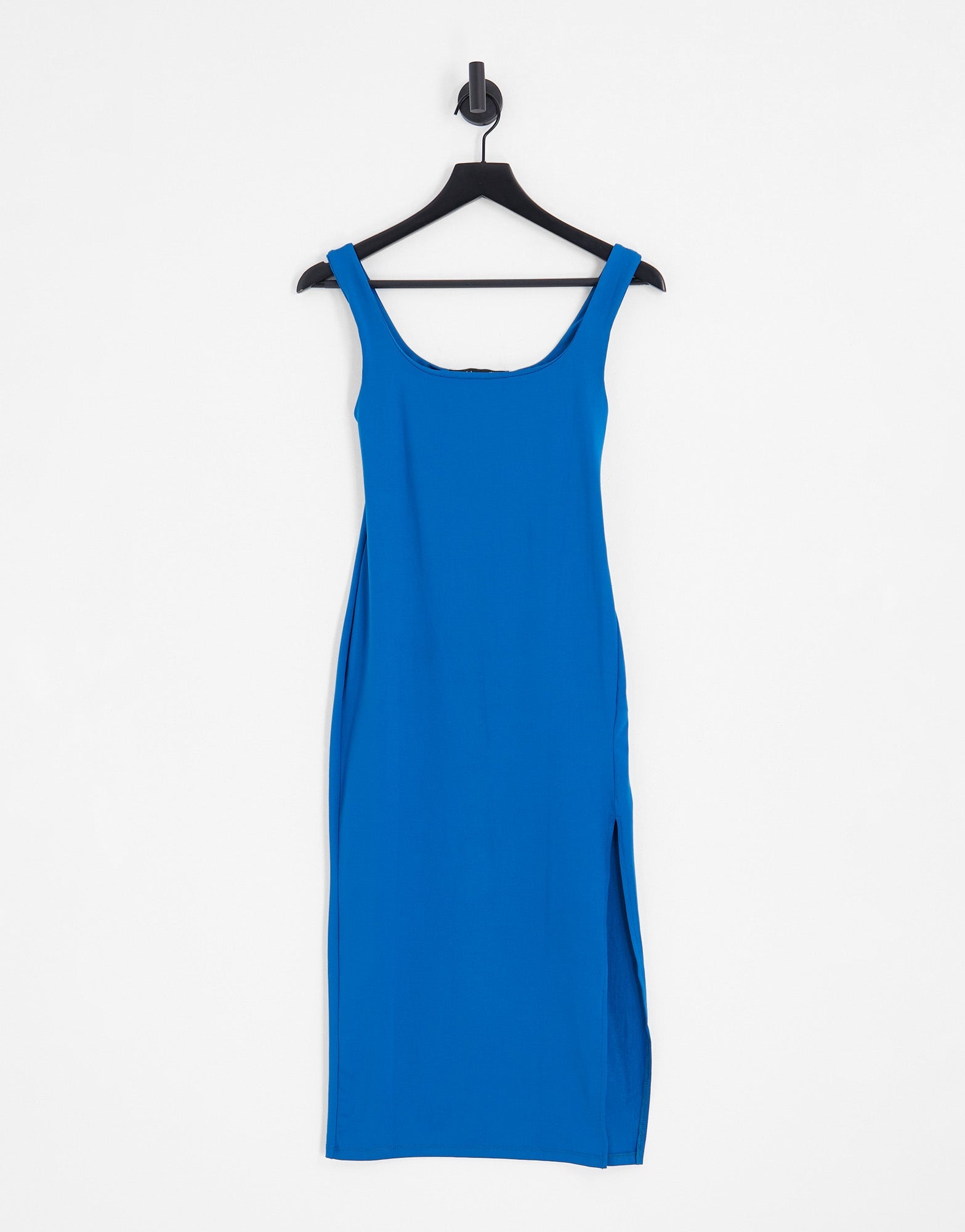 Bershka slinky bodycon midi dress in blue - ASOS Sample Sale