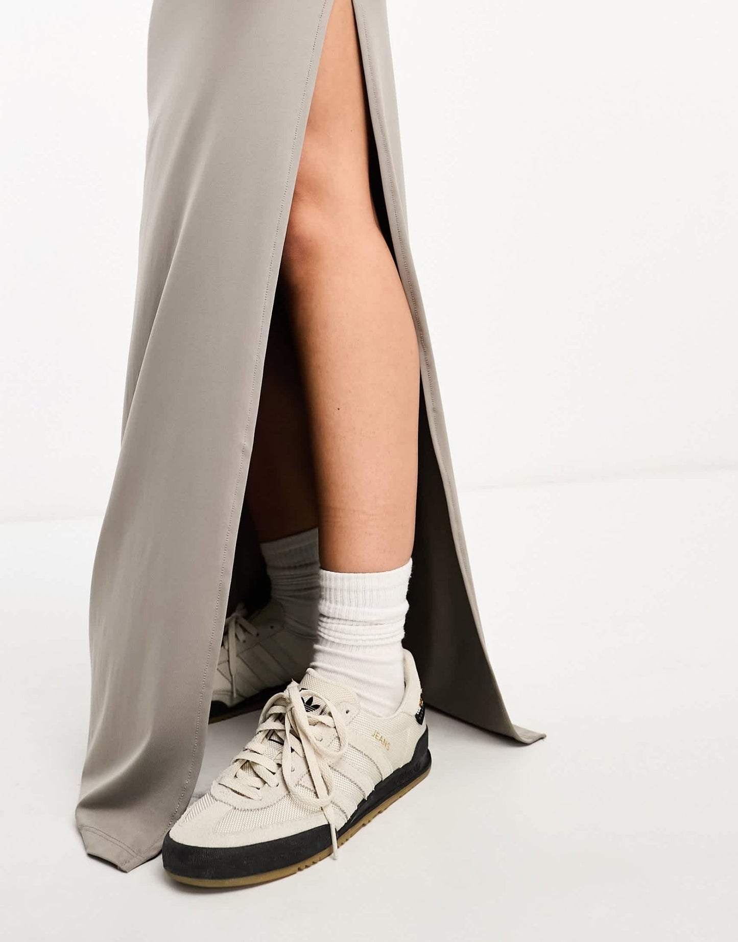 Bershka slinky maxi skirt co-ord in chalk grey - ASOS Sample Sale