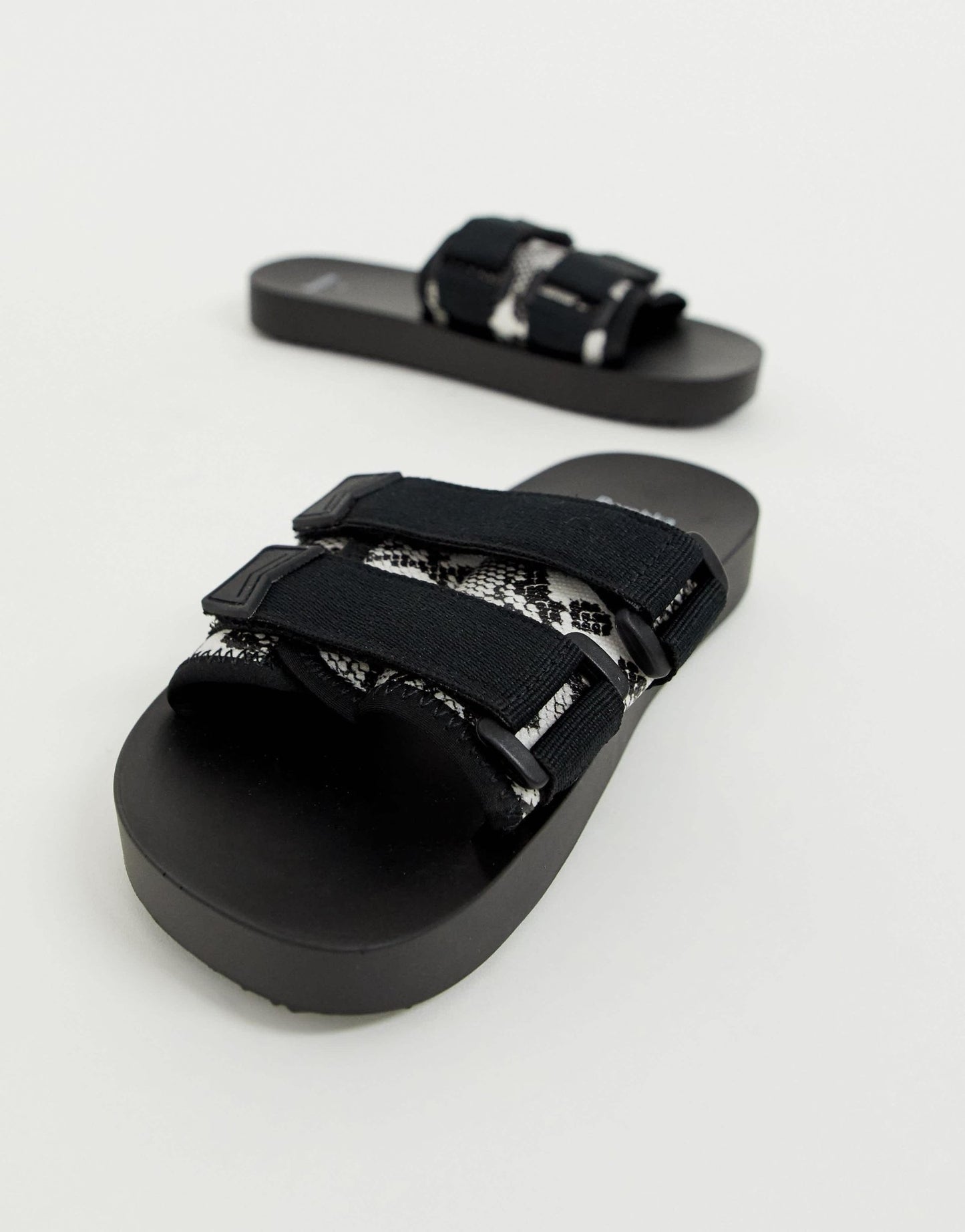 Bershka snake print flat sandals with strap detailing in multi - ASOS Sample Sale