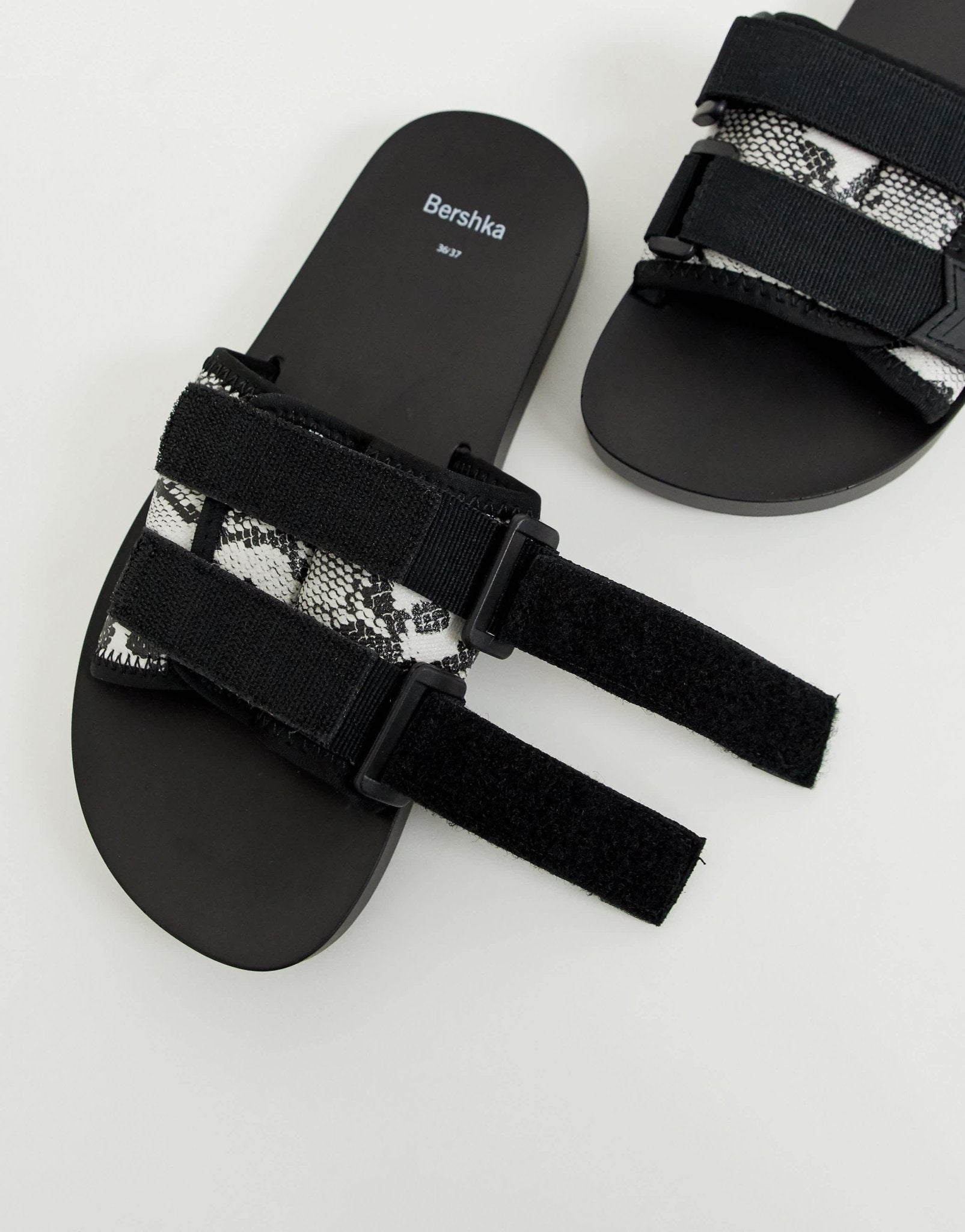 Bershka snake print flat sandals with strap detailing in multi - ASOS Sample Sale