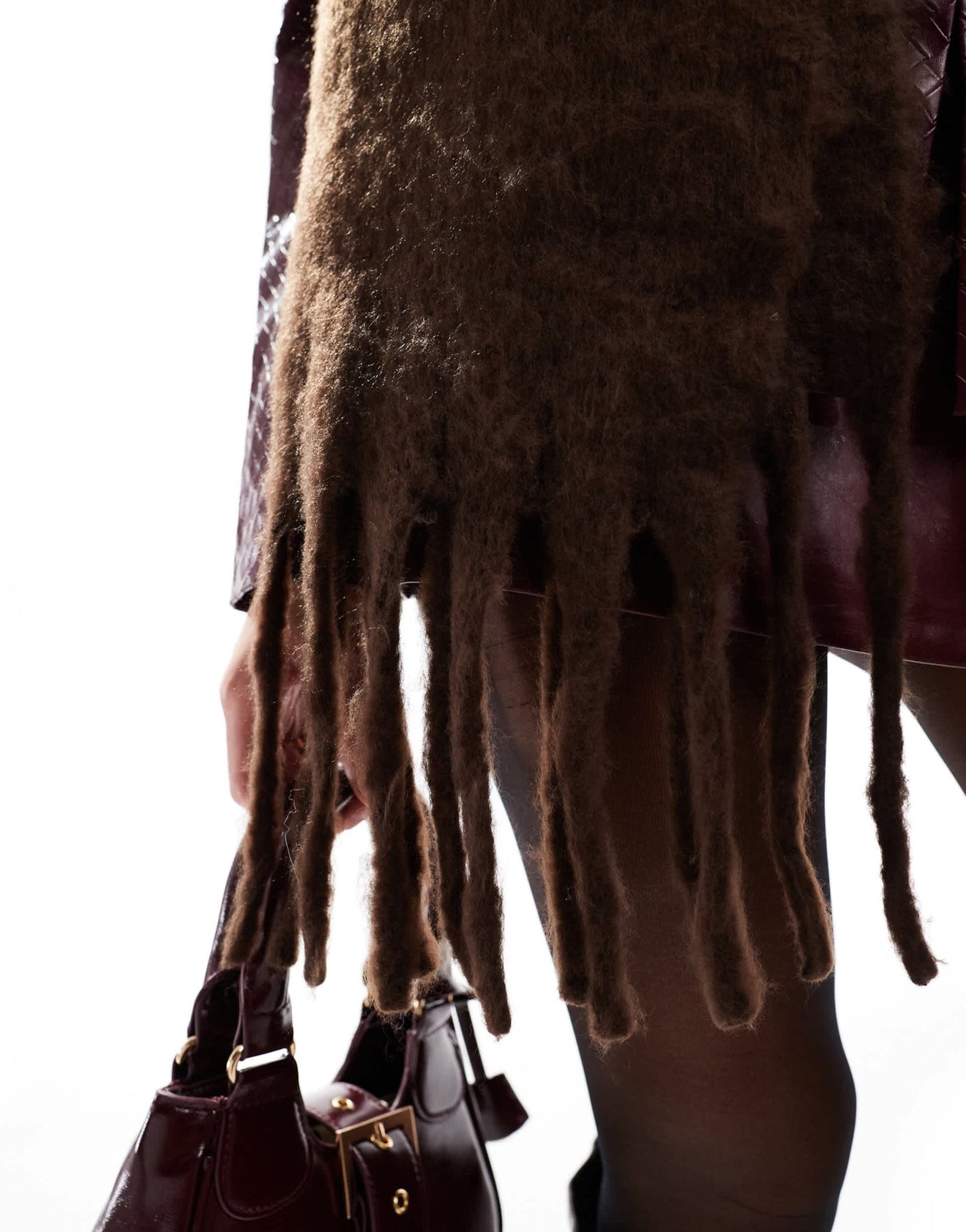 Bershka soft touch chunky scarf in brown - ASOS Sample Sale