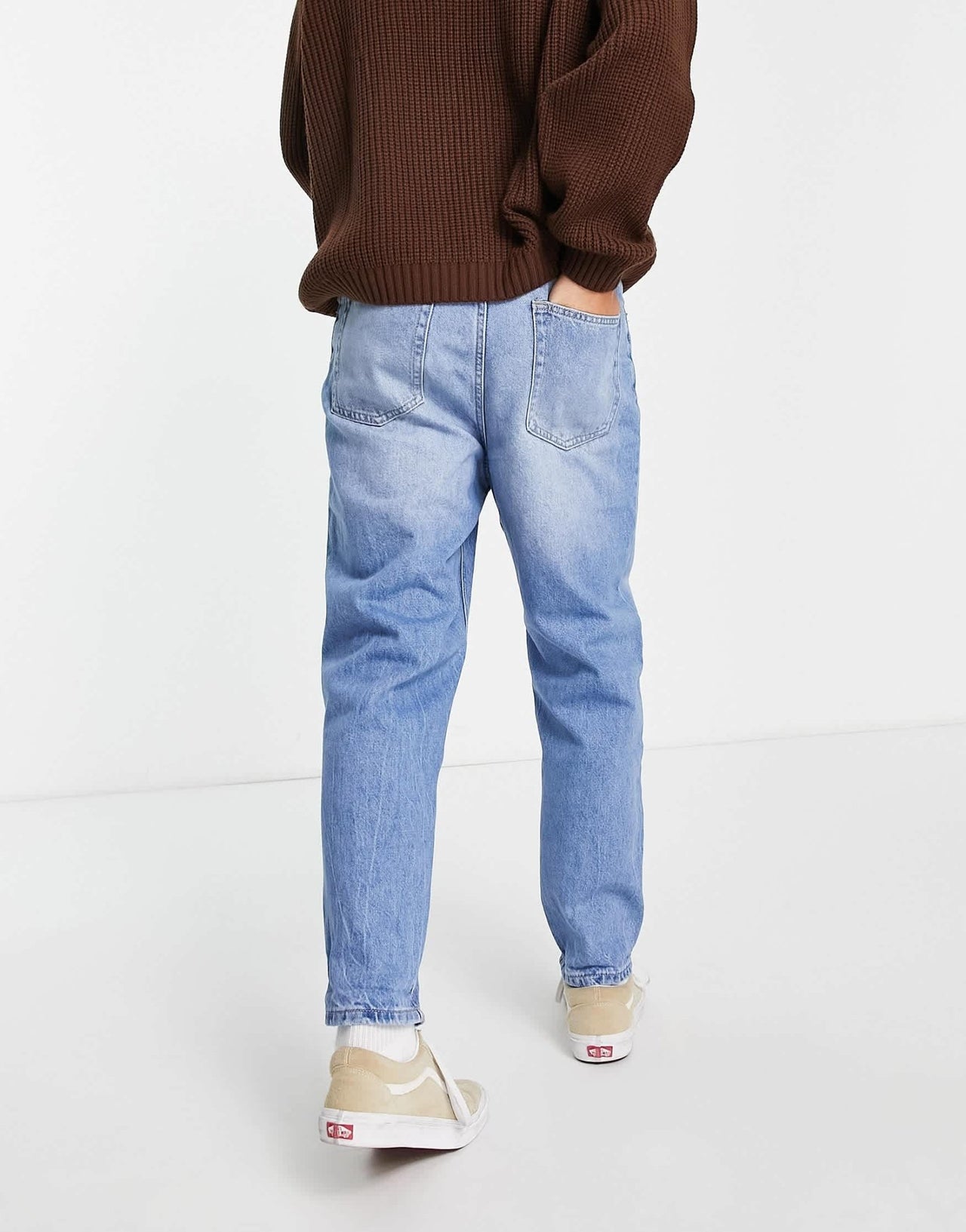 Bershka straight fit jeans in blue - ASOS Sample Sale