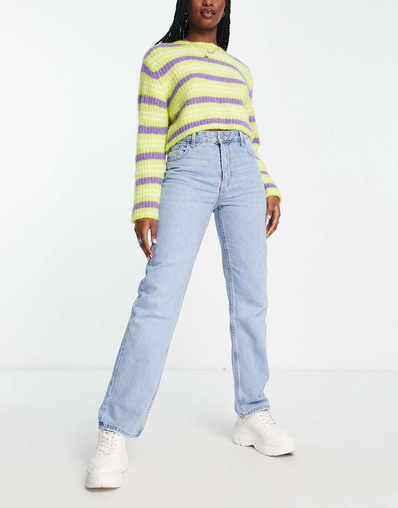 Bershka straight leg jean in light blue - ASOS Sample Sale