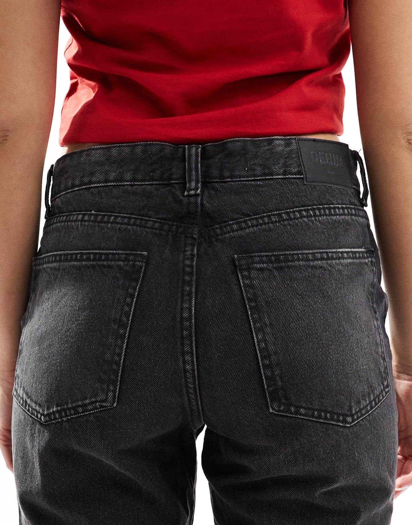 Bershka straight leg jeans in black - ASOS Sample Sale