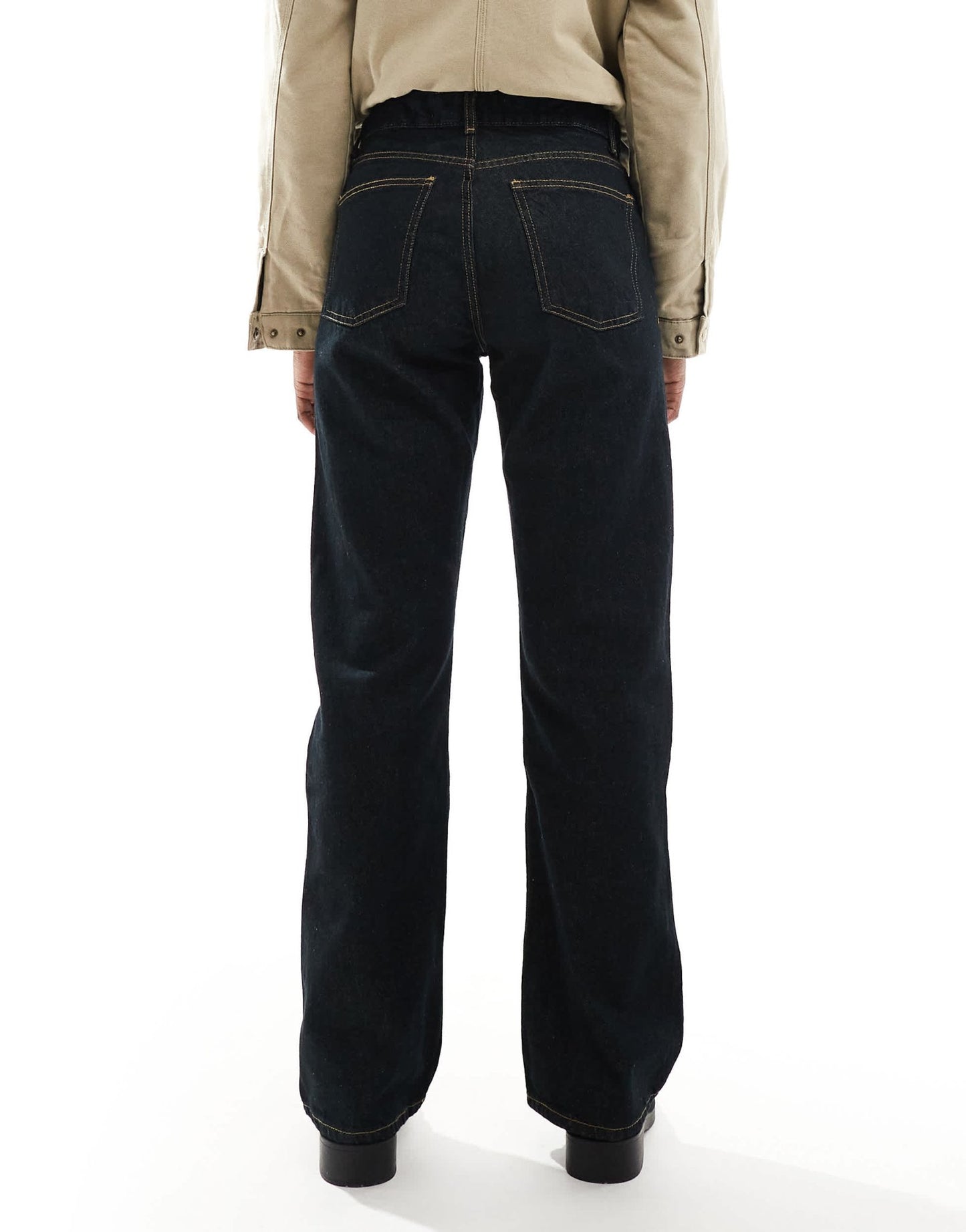 Bershka straight leg jeans in dark indigo - ASOS Sample Sale