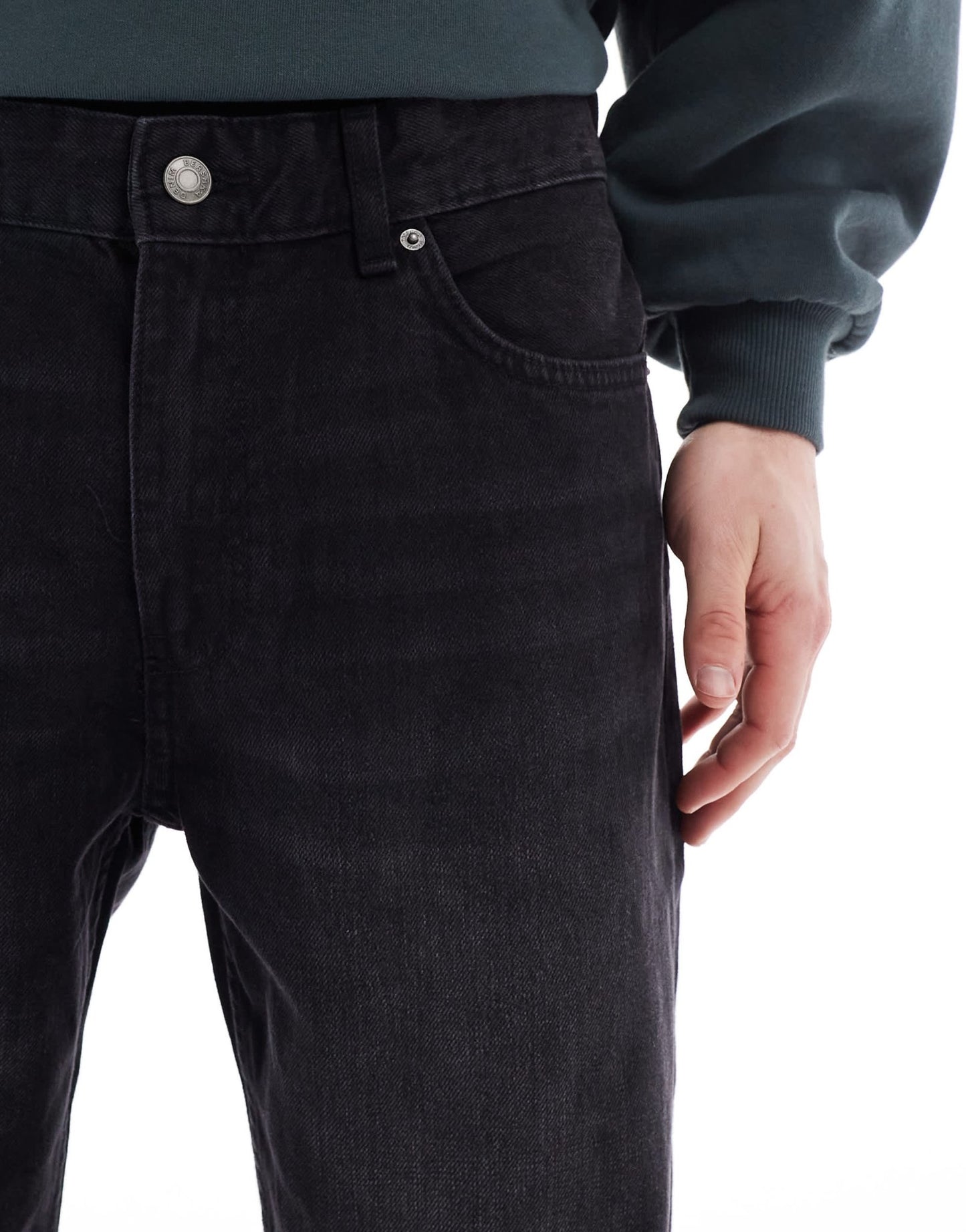 Bershka straight vintage jeans in black - ASOS Sample Sale