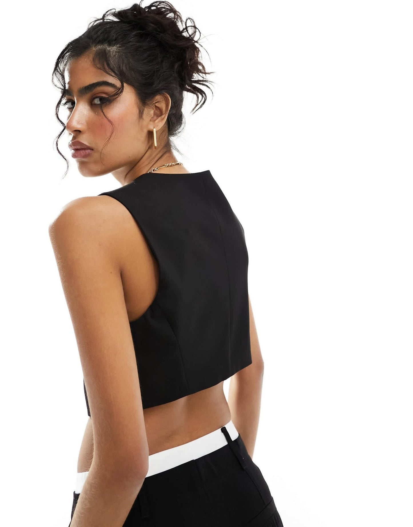 Bershka tailored waistcoat co-ord in black - ASOS Sample Sale