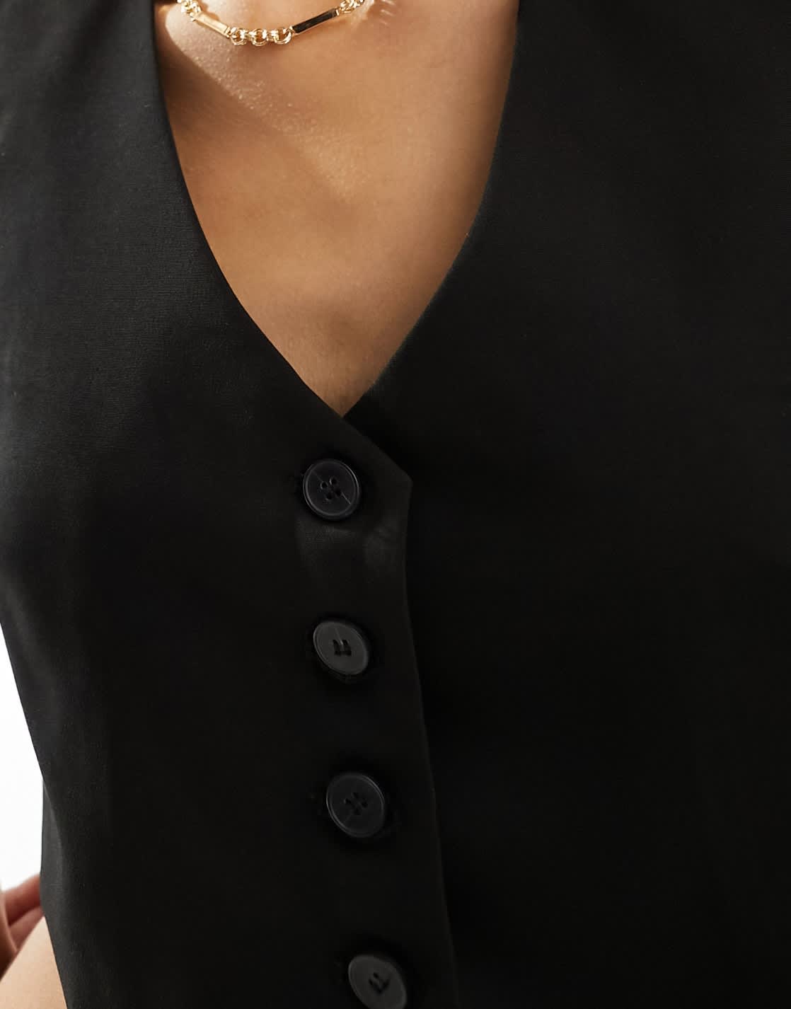 Bershka tailored waistcoat co-ord in black - ASOS Sample Sale