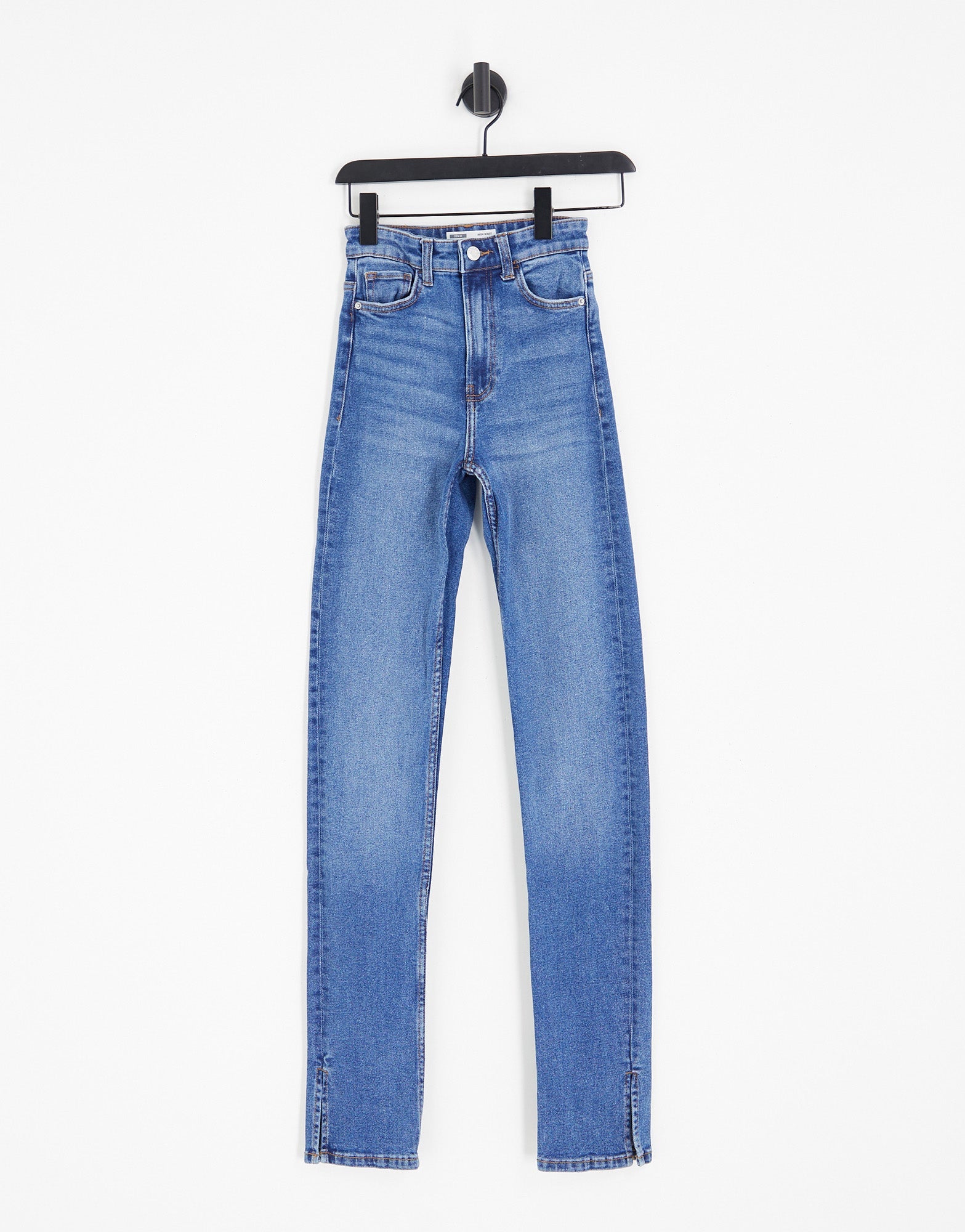 Bershka Tall high waisted bootcut jeans in dark wash blue - ASOS Sample Sale