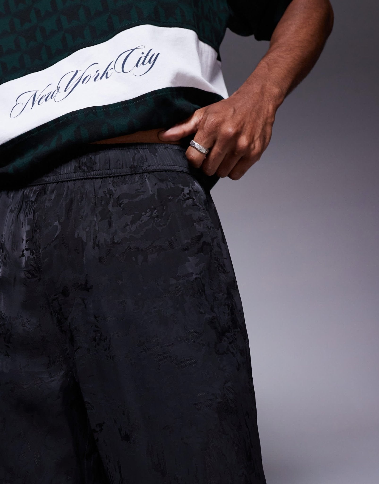 Bershka textured light weight short in black - ASOS Sample Sale