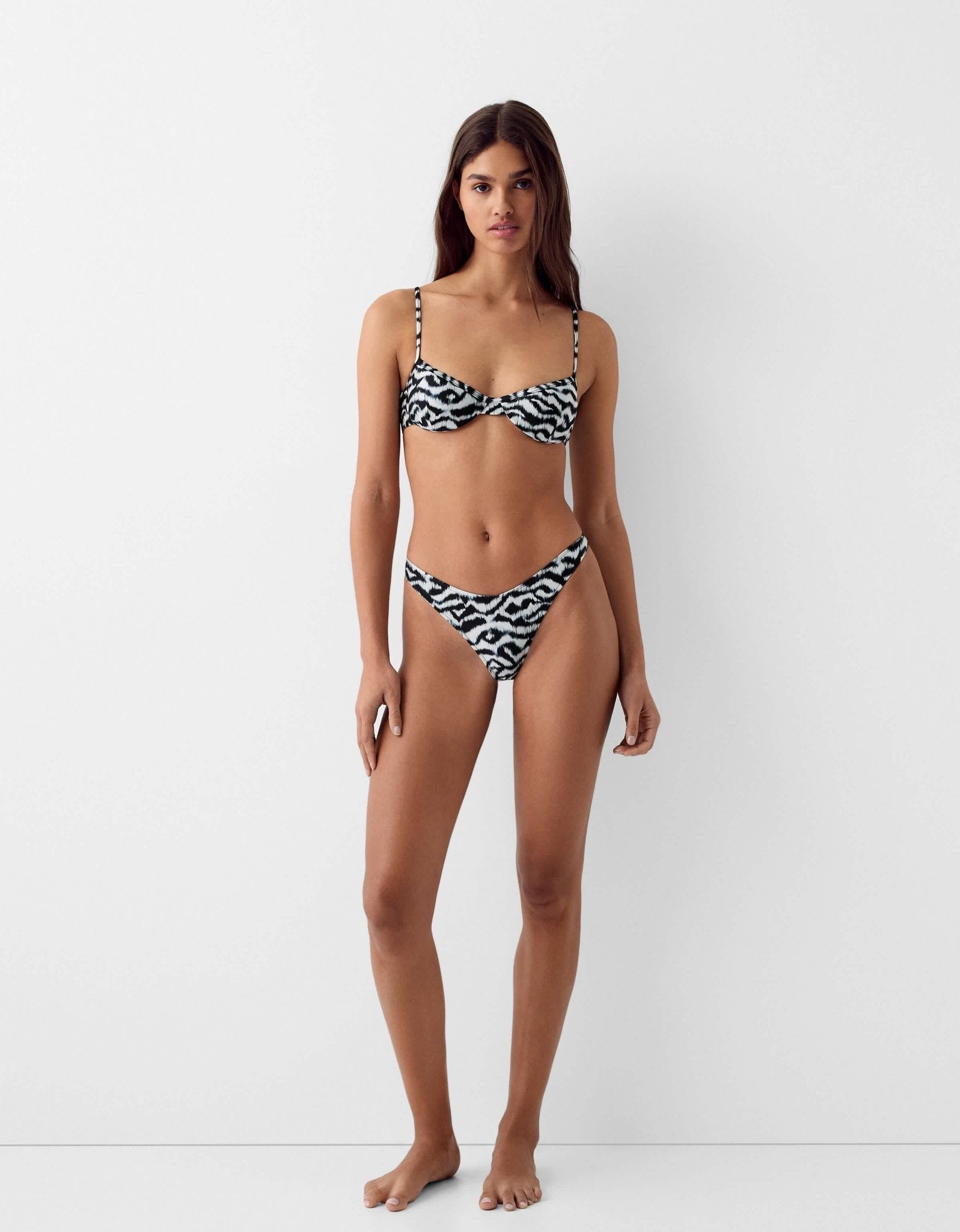 Bershka underwired bikini top co-ord in zebra print - ASOS Sample Sale