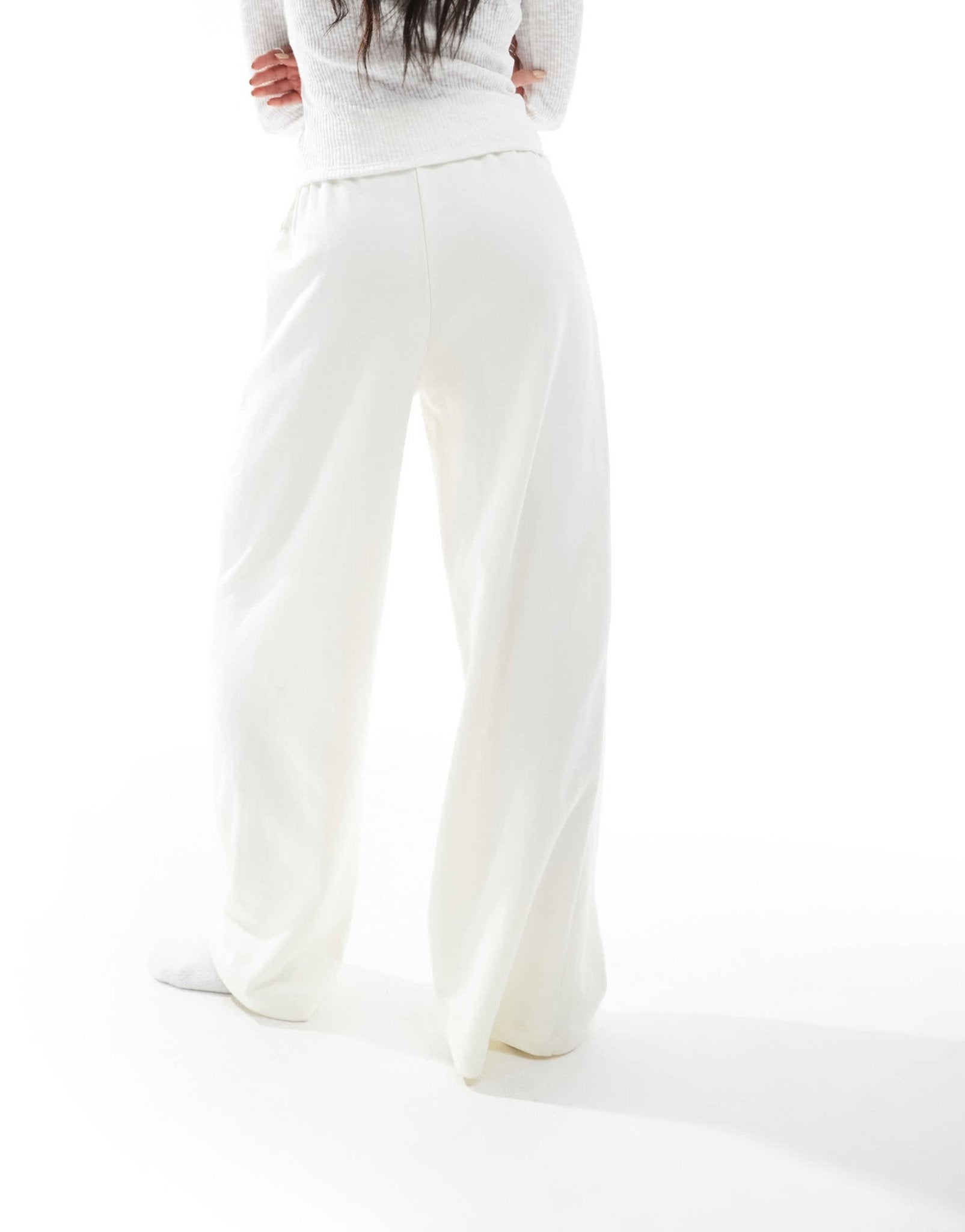 Bershka wide leg joggers in ecru - ASOS Sample Sale