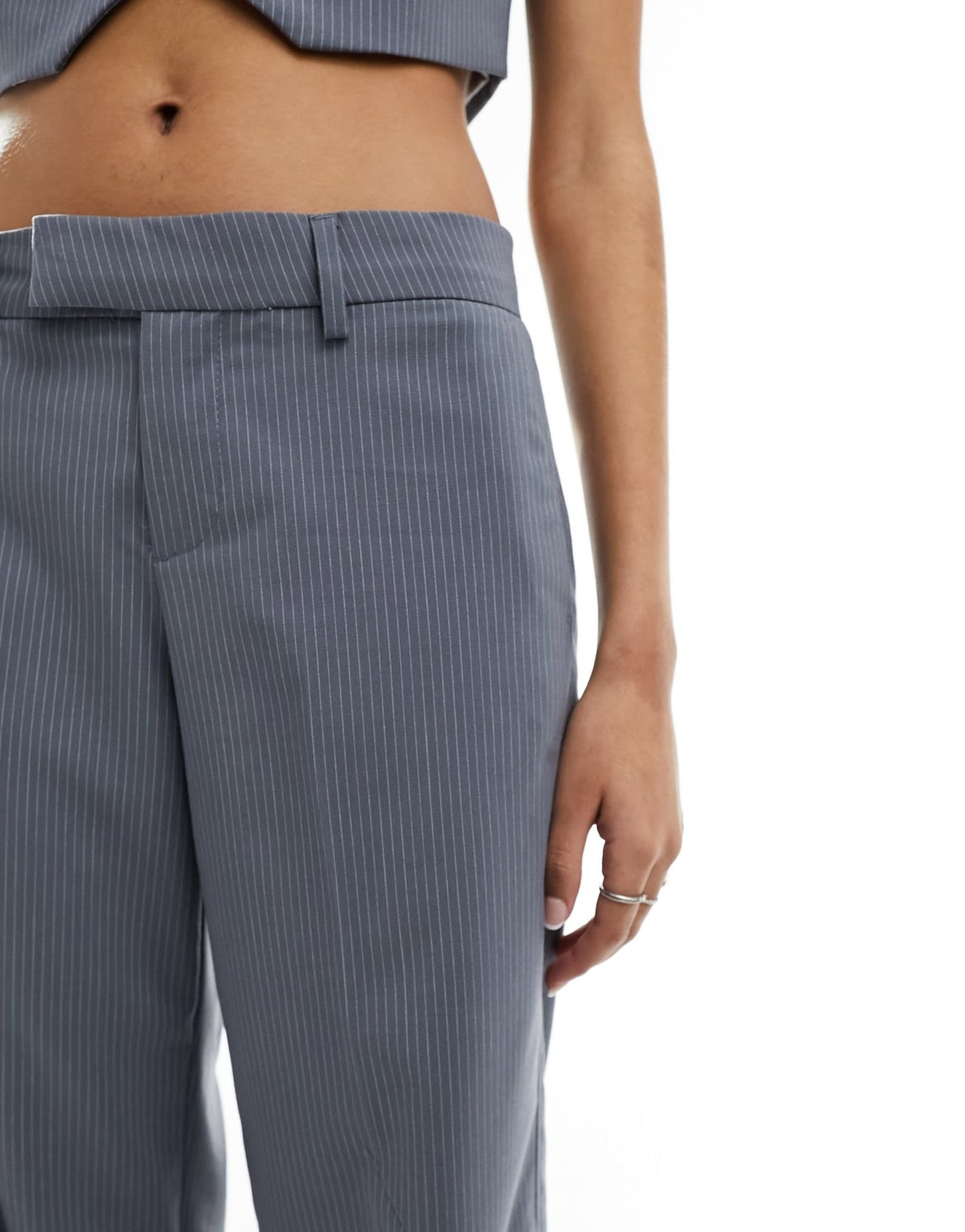 Bershka wide leg tailored trousers co-ord in grey - ASOS Sample Sale
