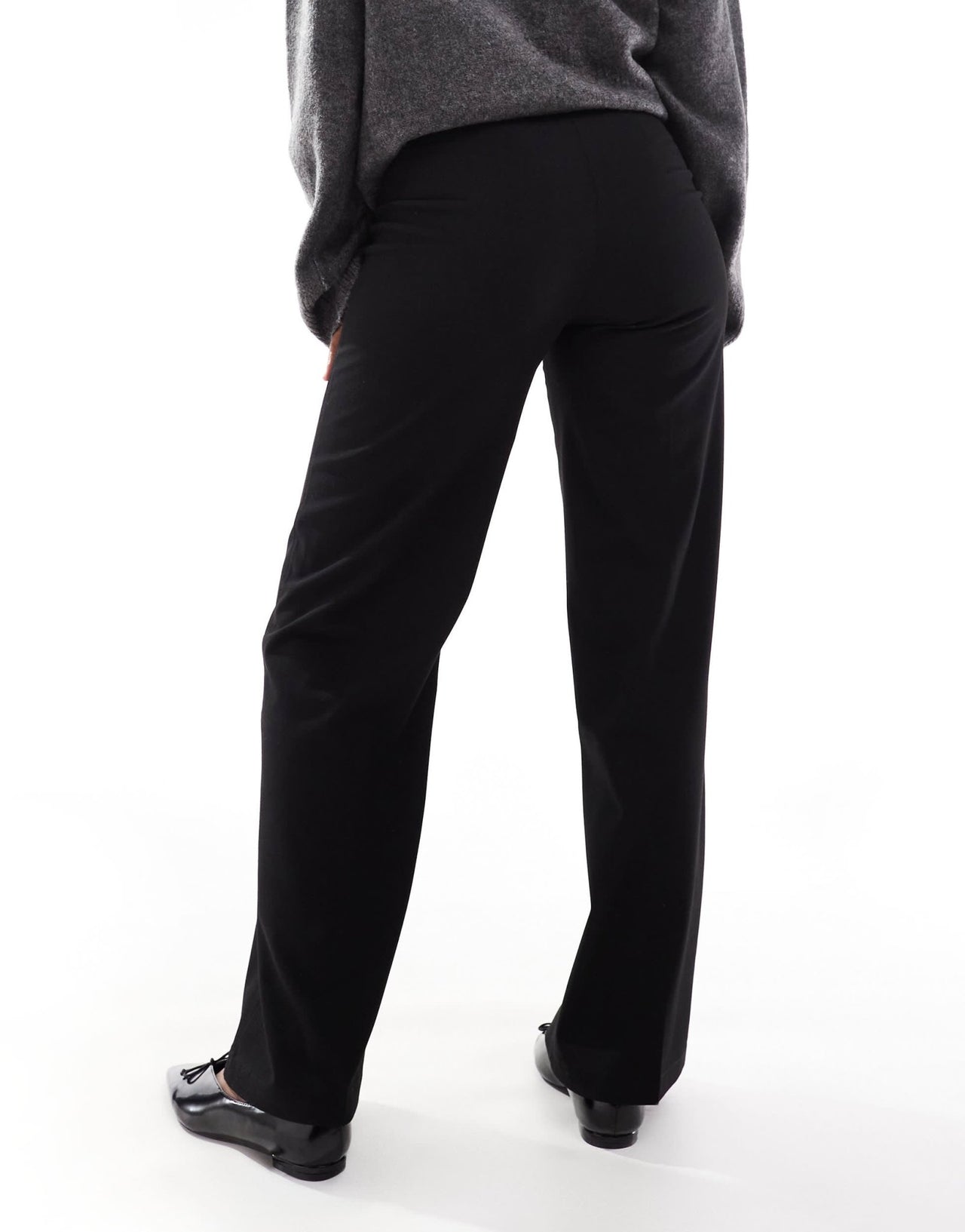 Bershka wide leg tailored trousers in black - ASOS Sample Sale