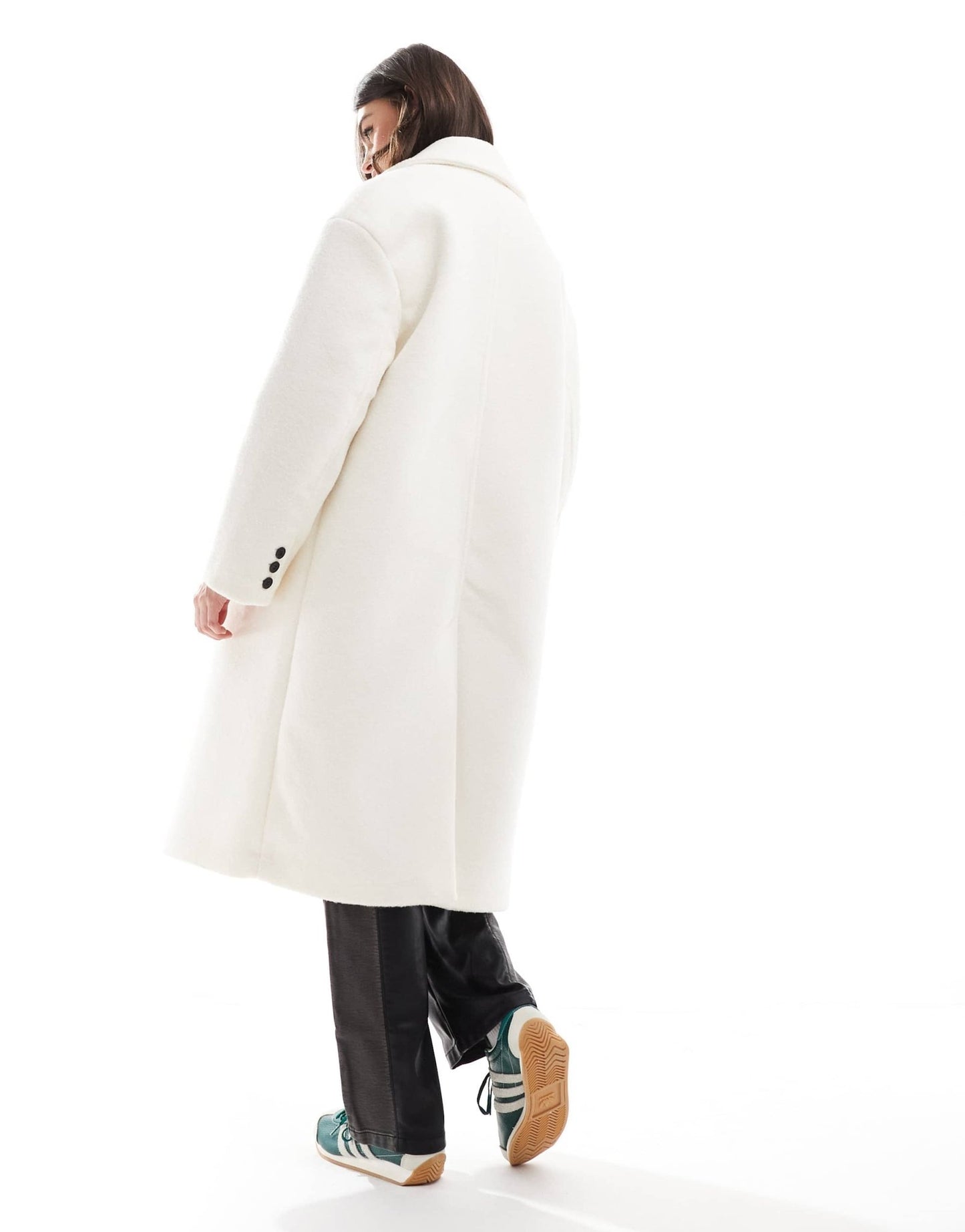 Bershka wool look drop shoulder coat in ecru - ASOS Sample Sale