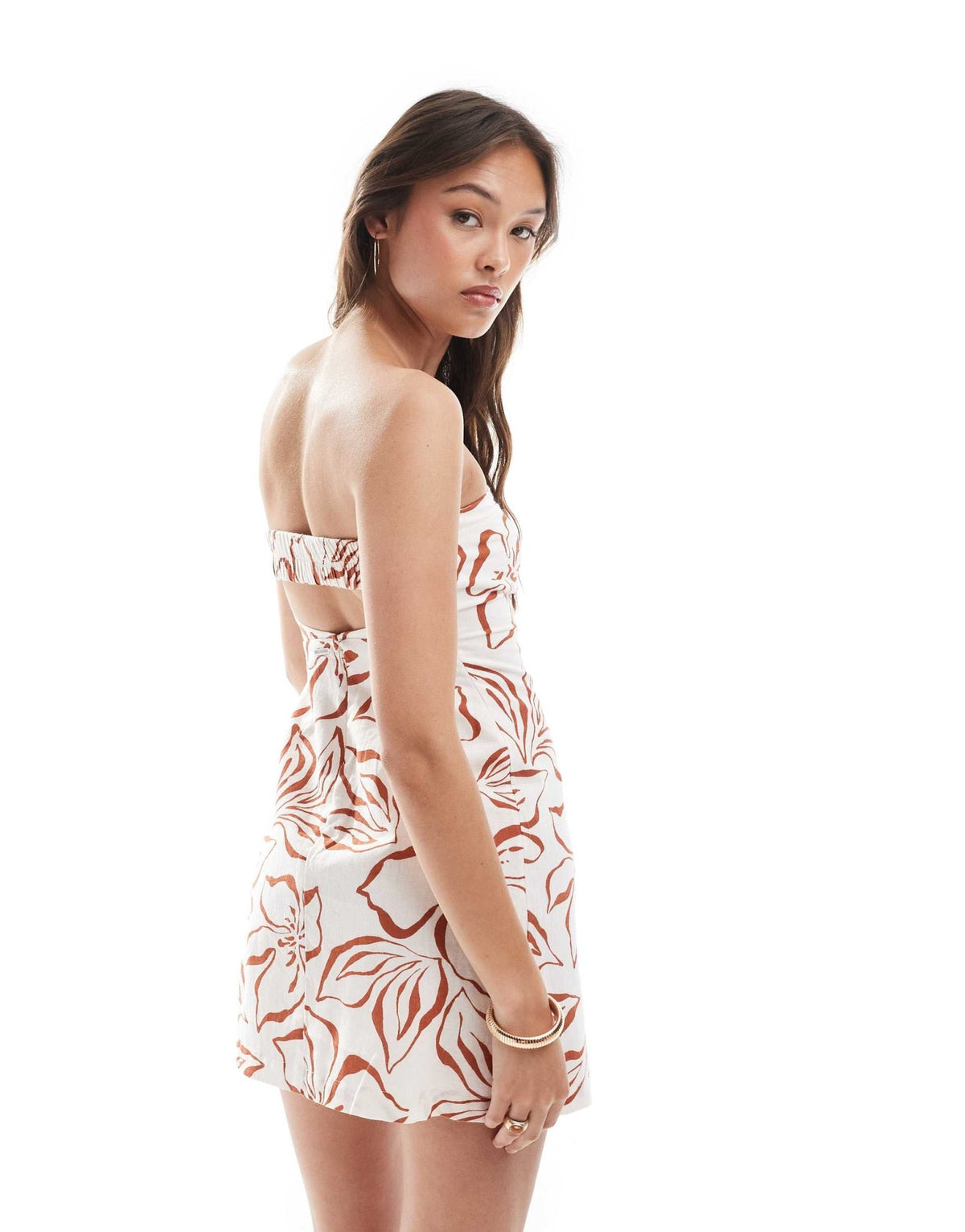 Billabong bright bloom mini bandeau beach dress in cream - ASOS Sample Sale