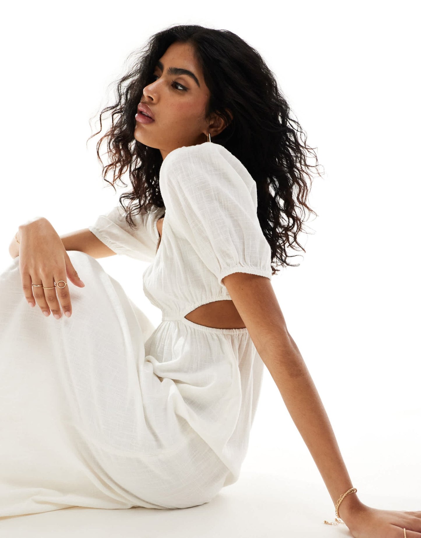 Billabong on the coast white midi dress in white - ASOS Sample Sale