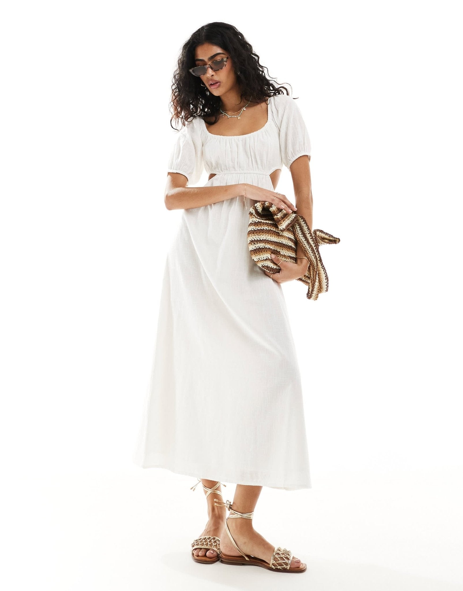 Billabong on the coast white midi dress in white - ASOS Sample Sale