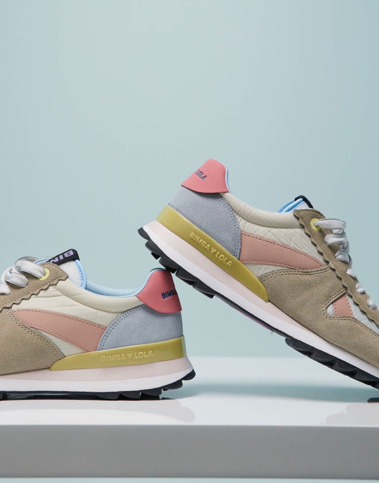 BIMBA Y LOLA colour block trainers in beige multi - ASOS Sample Sale