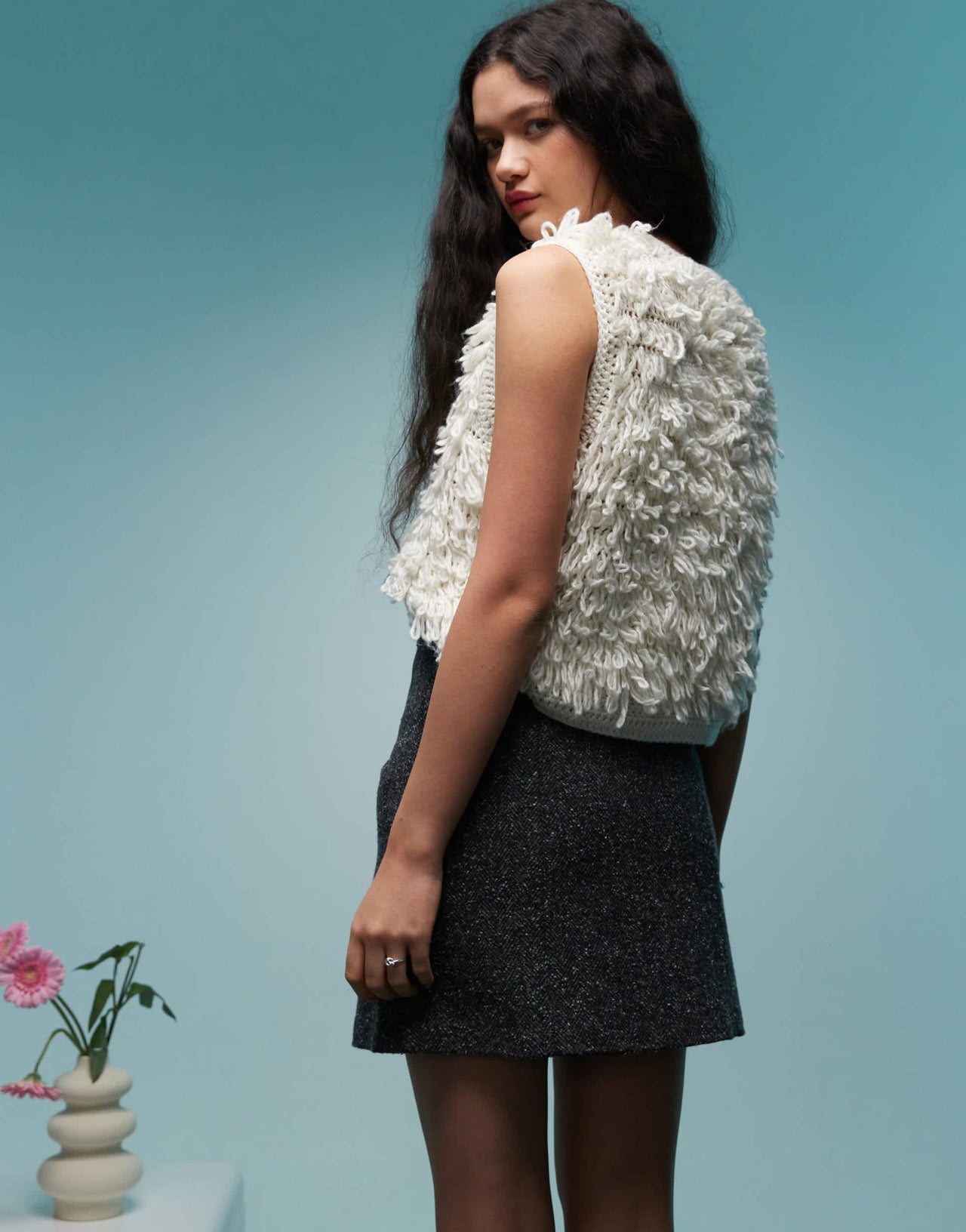 BIMBA Y LOLA tailored mini skirt in grey tweed - ASOS Sample Sale
