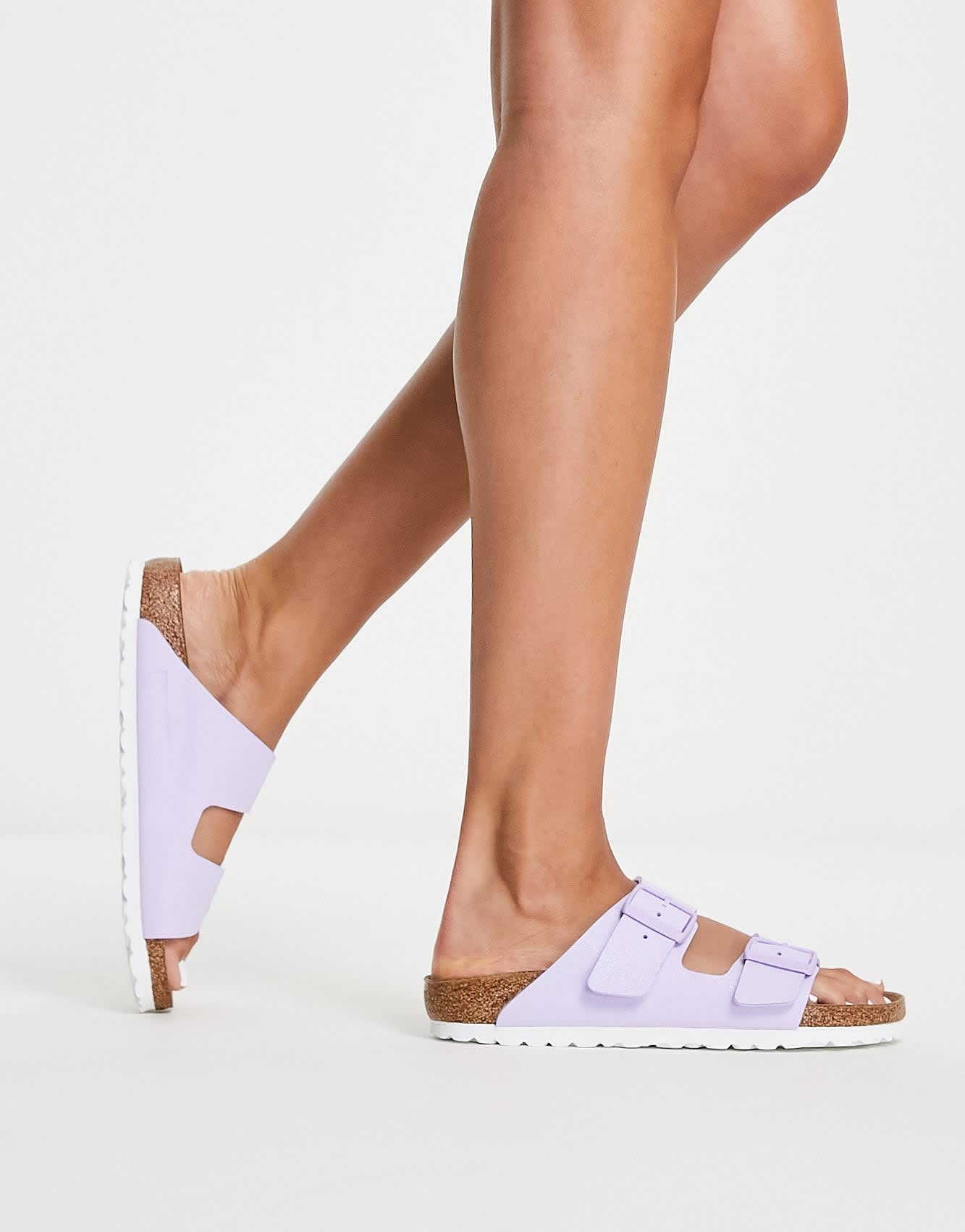 Birkenstock Arizona flat sandals in vegan lavender fog - ASOS Sample Sale