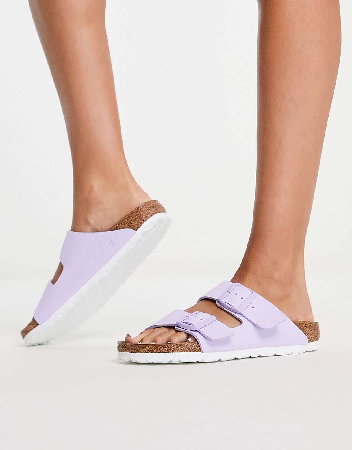Birkenstock Arizona flat sandals in vegan lavender fog - ASOS Sample Sale