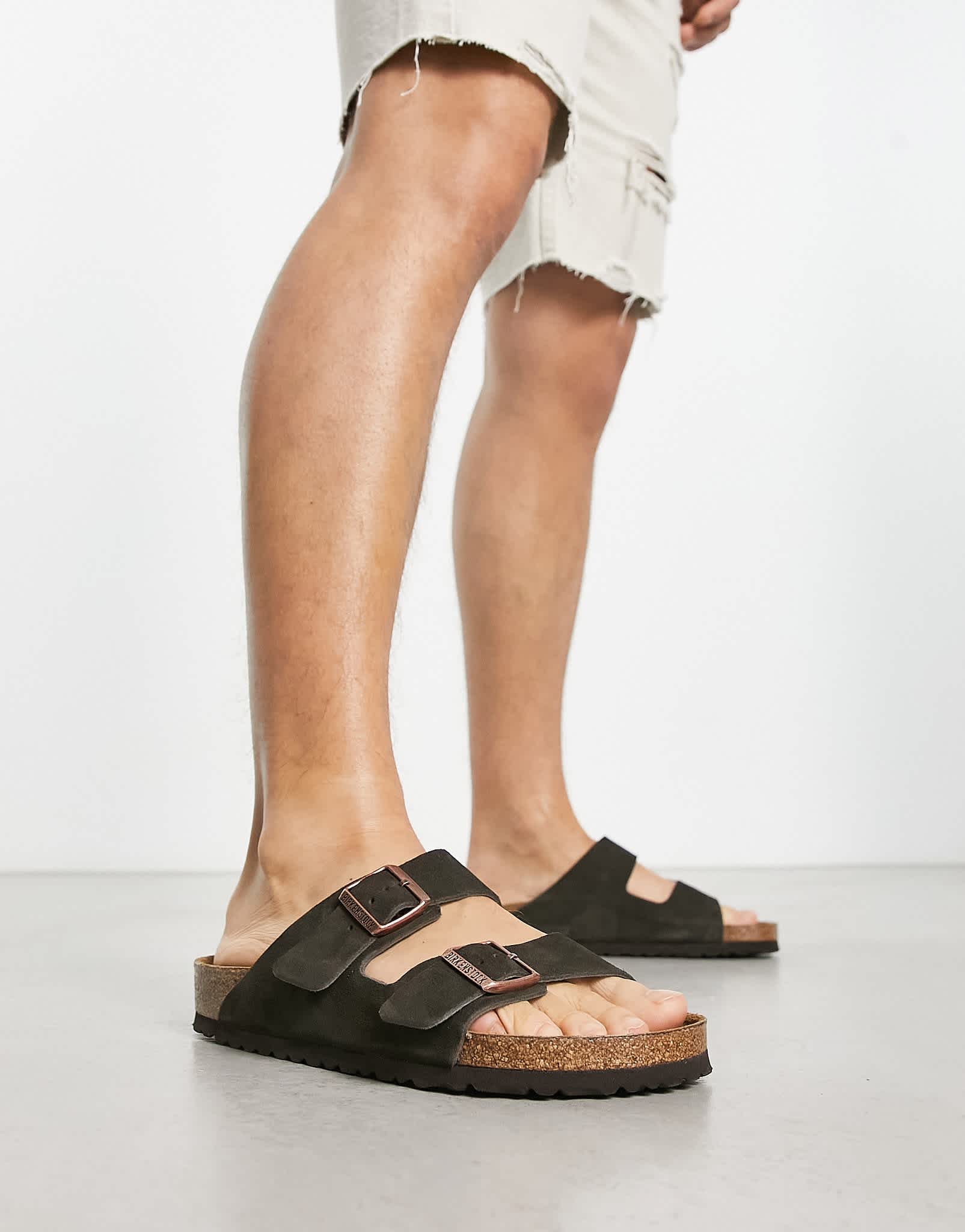Birkenstock Arizona Sandals in Mocha Suede - ASOS Sample Sale